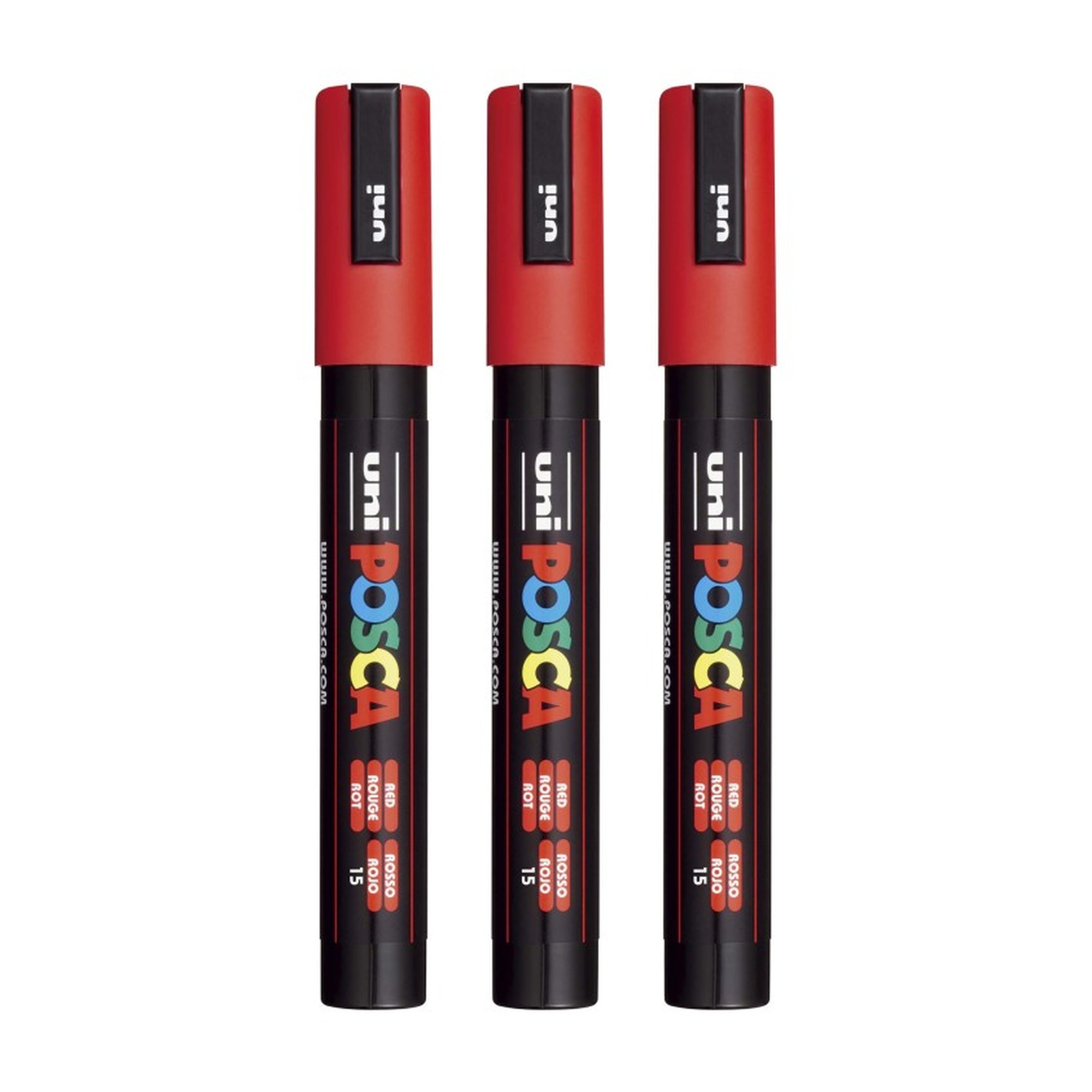 Medium Bullet Tip Red Paint Markers, Pack of 3