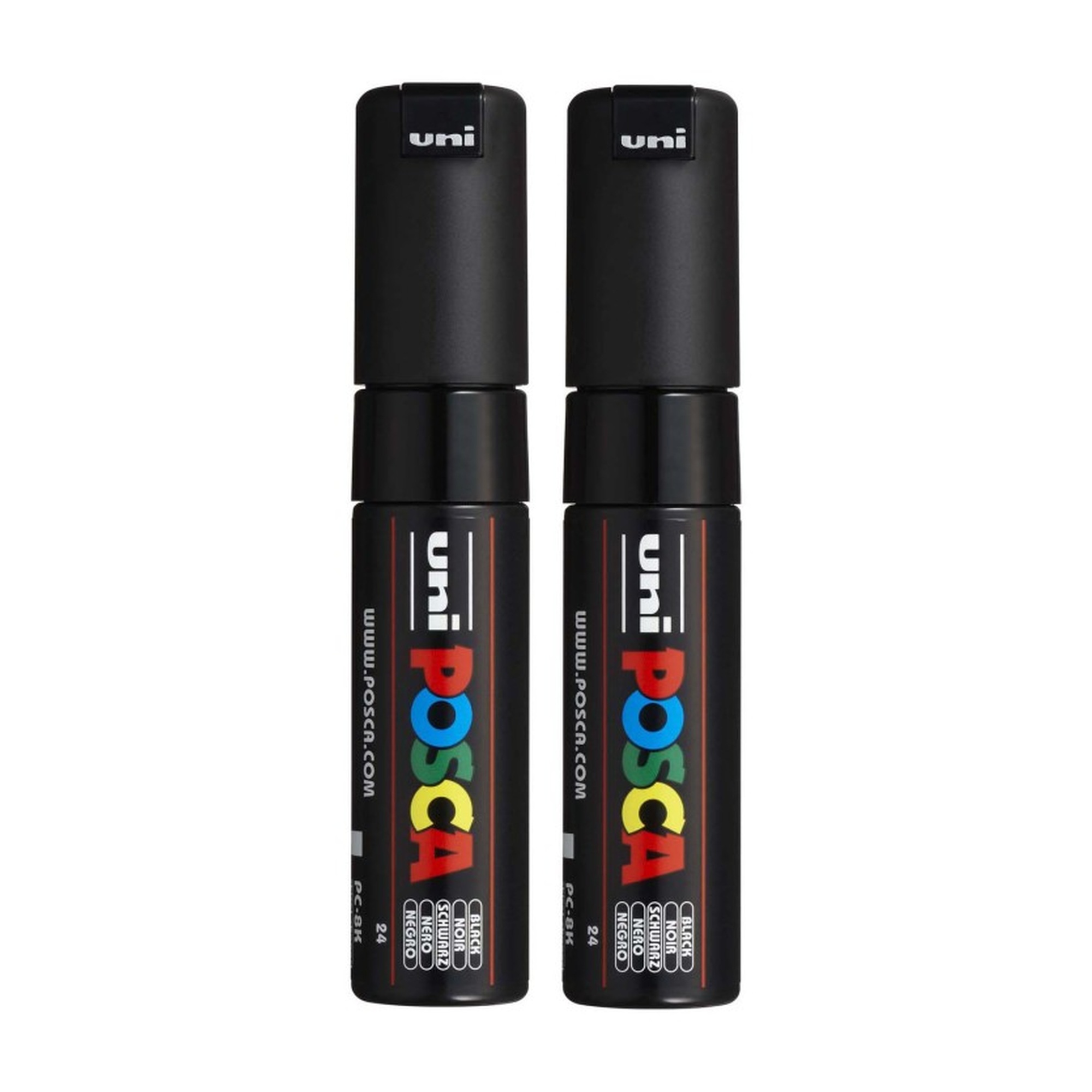 Broad Chisel Tip Paint Markers, Black, 2-Pack