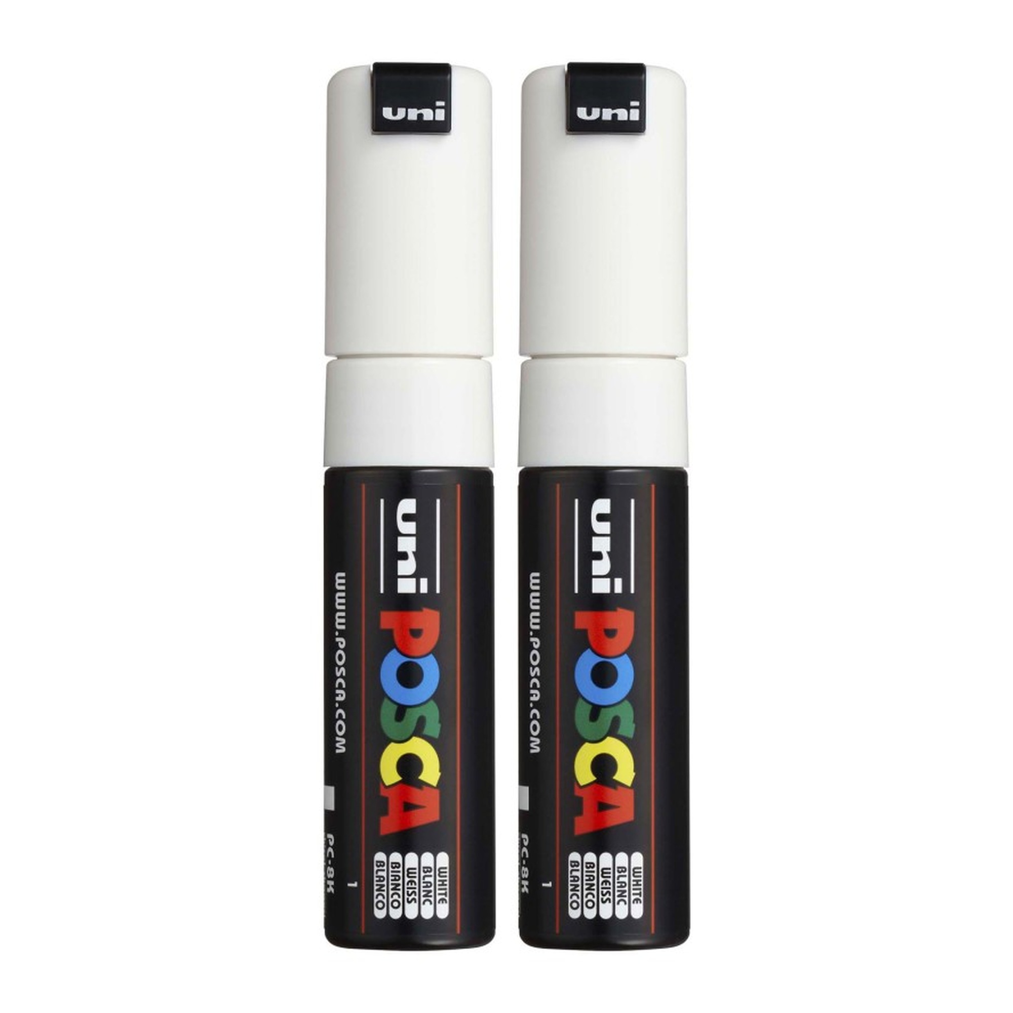 White Paint Markers with Broad Chisel Tip, 2-Pack