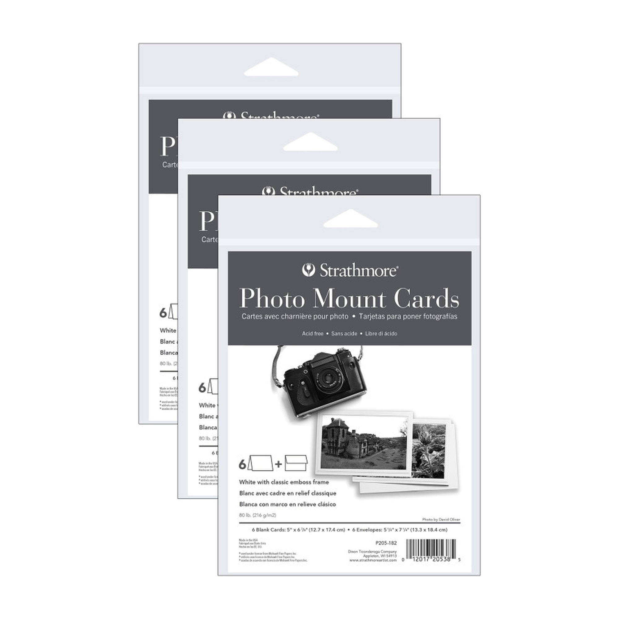Classic Embossed Border Photo Mount Cards and Envelopes, 5 x 6.875 Inches, 18 Sets