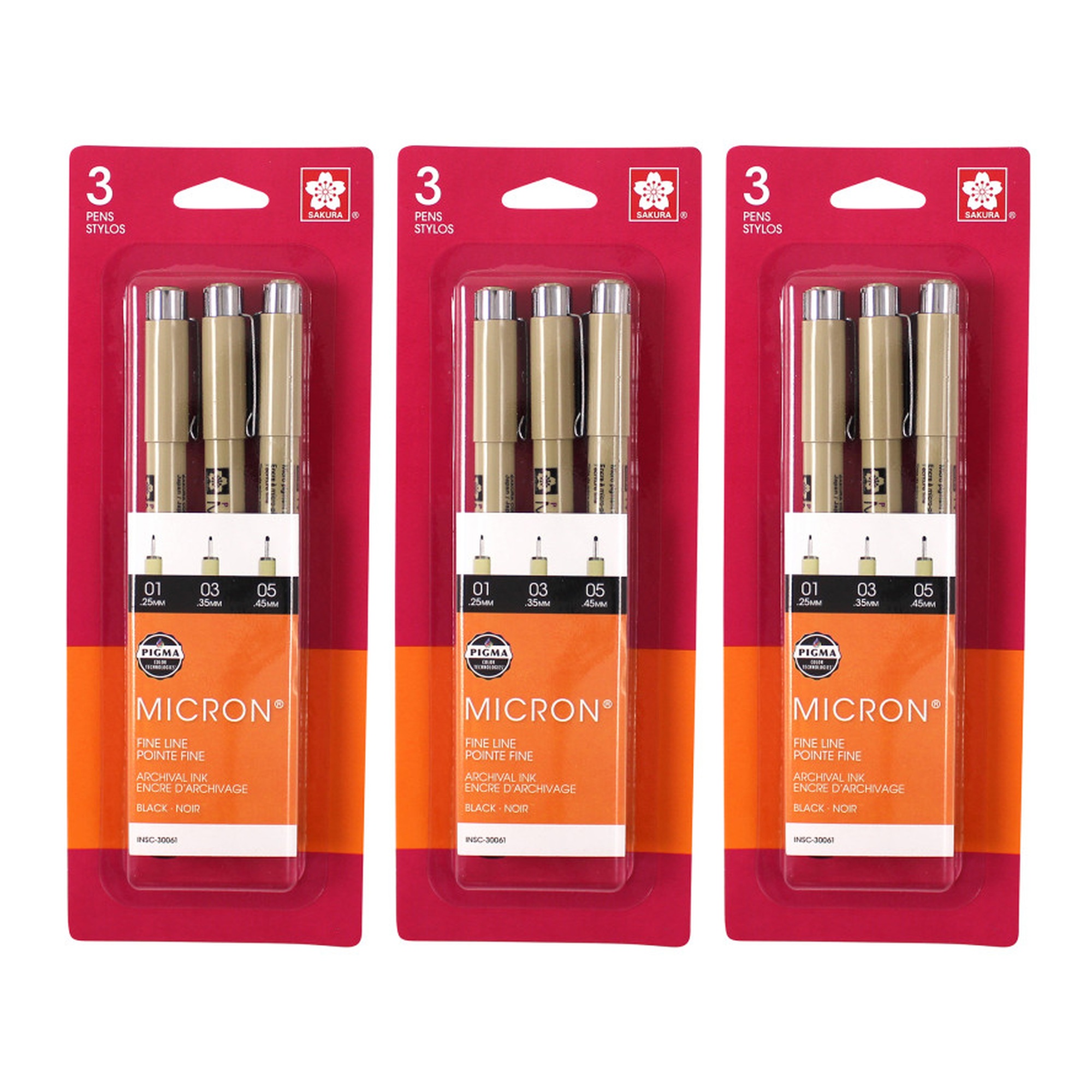 Black Archival Fineliner Pens, Assorted Tip Sizes, 9-Pack