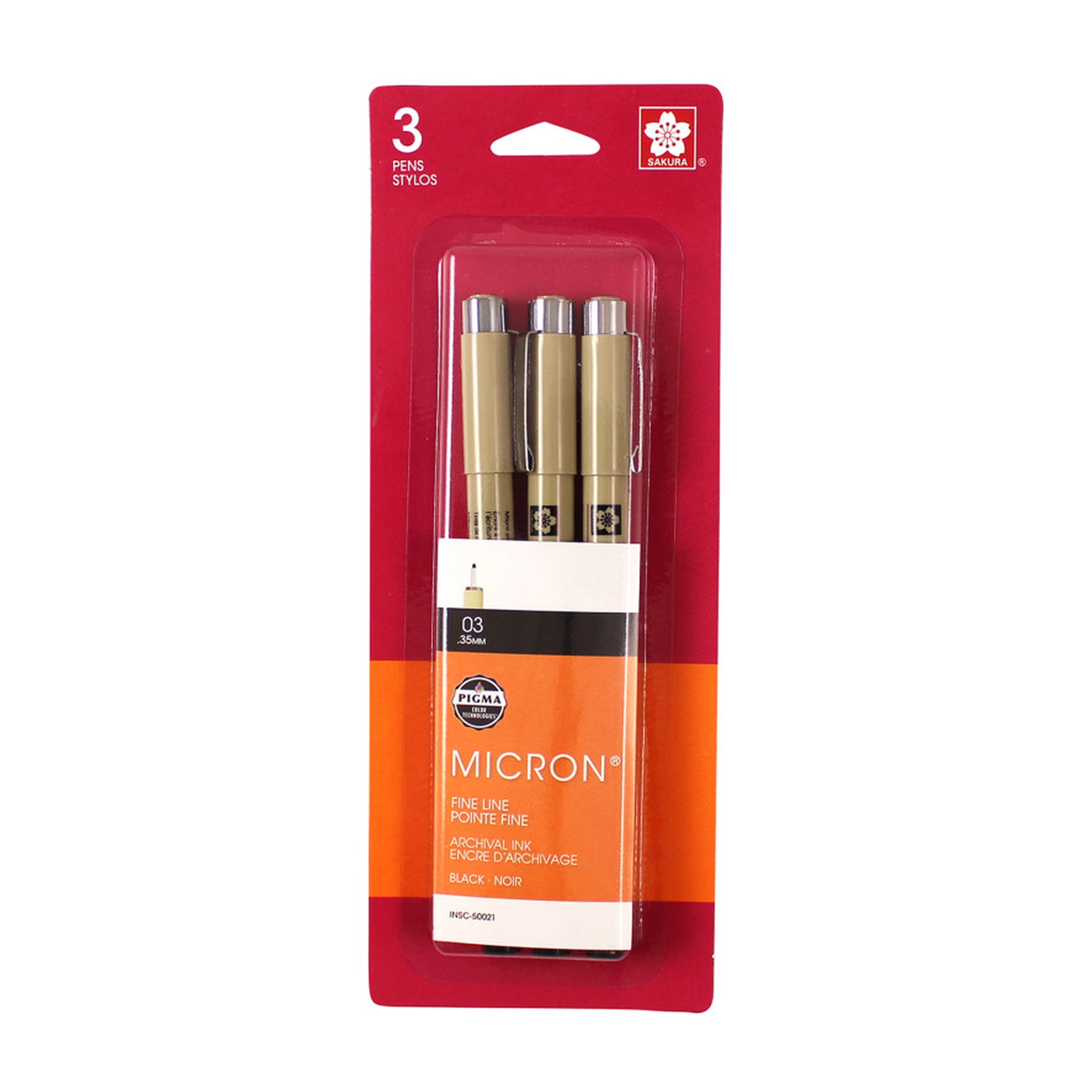 Pigma Micron 03 Fine Point Black Pens, 3-Pack