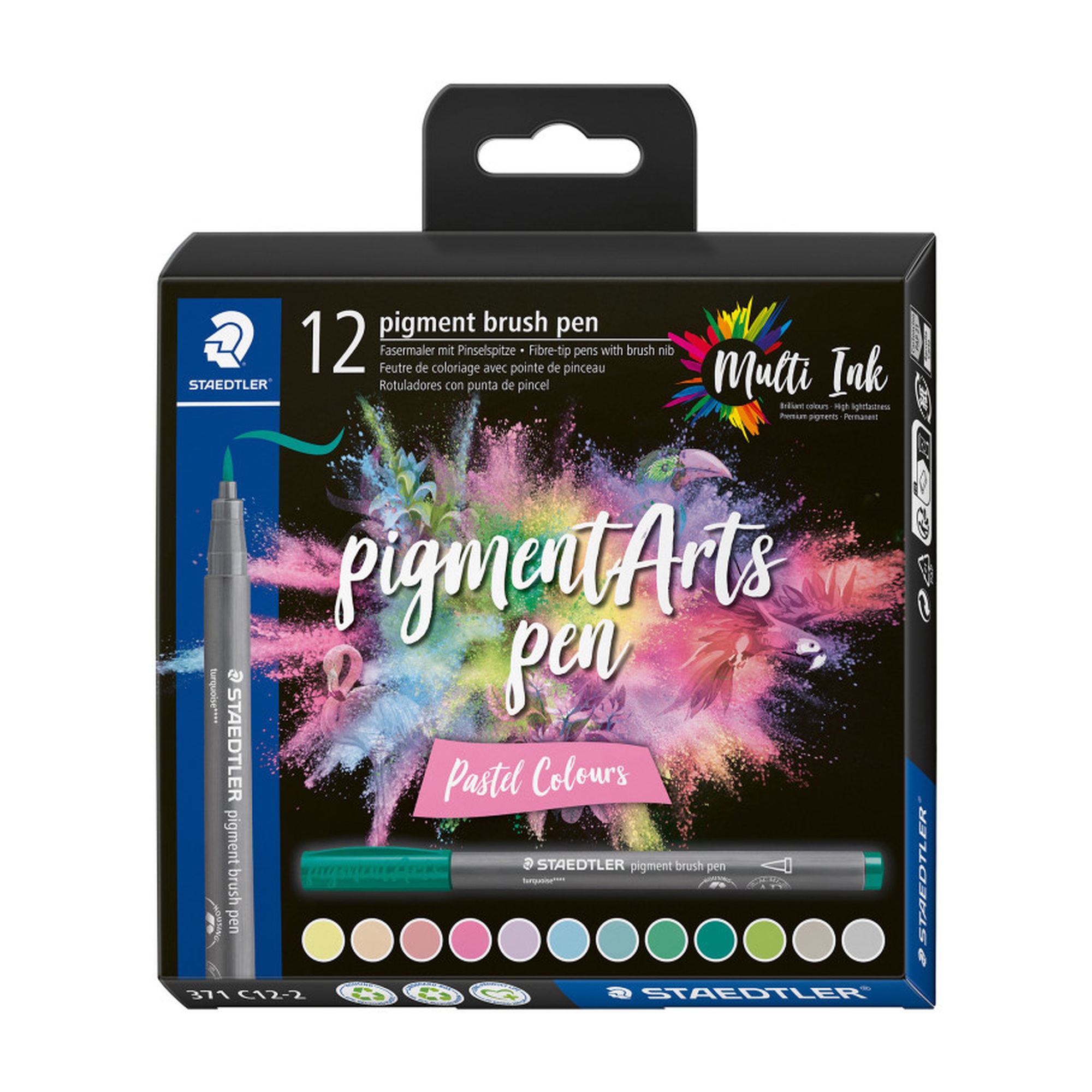 Pigment Arts Pastel Brush Pens, 12-Count Set