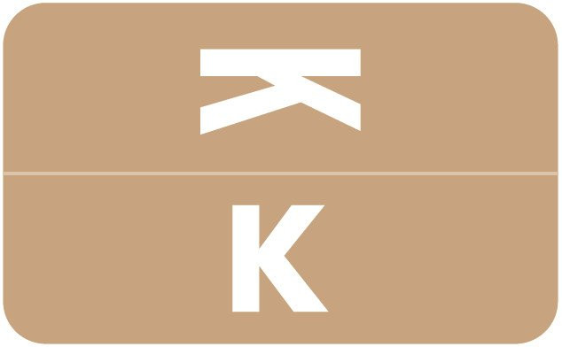 AmeriFile Alpha-Z Compatible Color-Coded Alpha Labels - Letter K- Lt. Brown - 1 W x 1 5/8 H - Roll of 250
