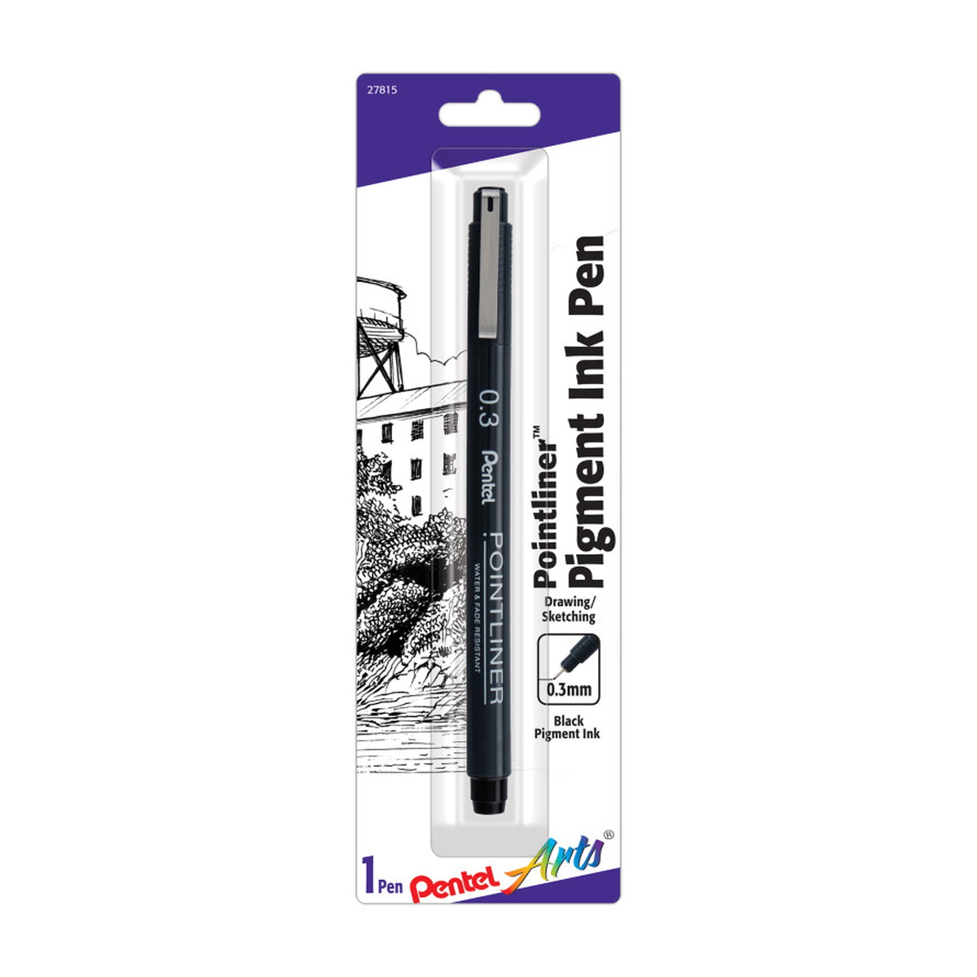 Black Pigment Ink Pointliner Pen, 0.3 mm