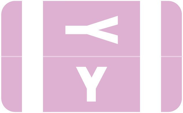 AmeriFile Alpha-Z Compatible Color-Coded Alpha Labels - Letter Y- Lavender - 1 W x 1 5/8 H - Roll of 250