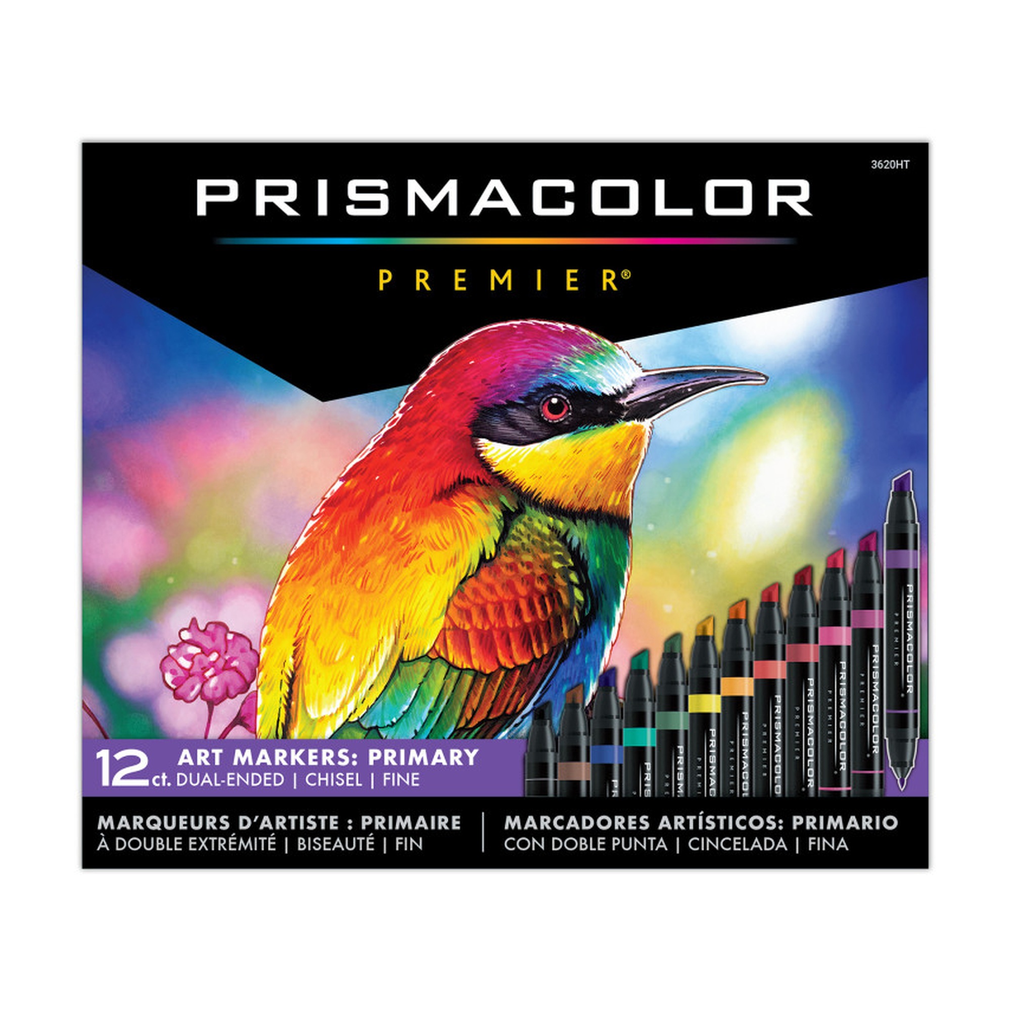 Dual-Ended Art Markers, Chisel and Fine Tips, 12 Count