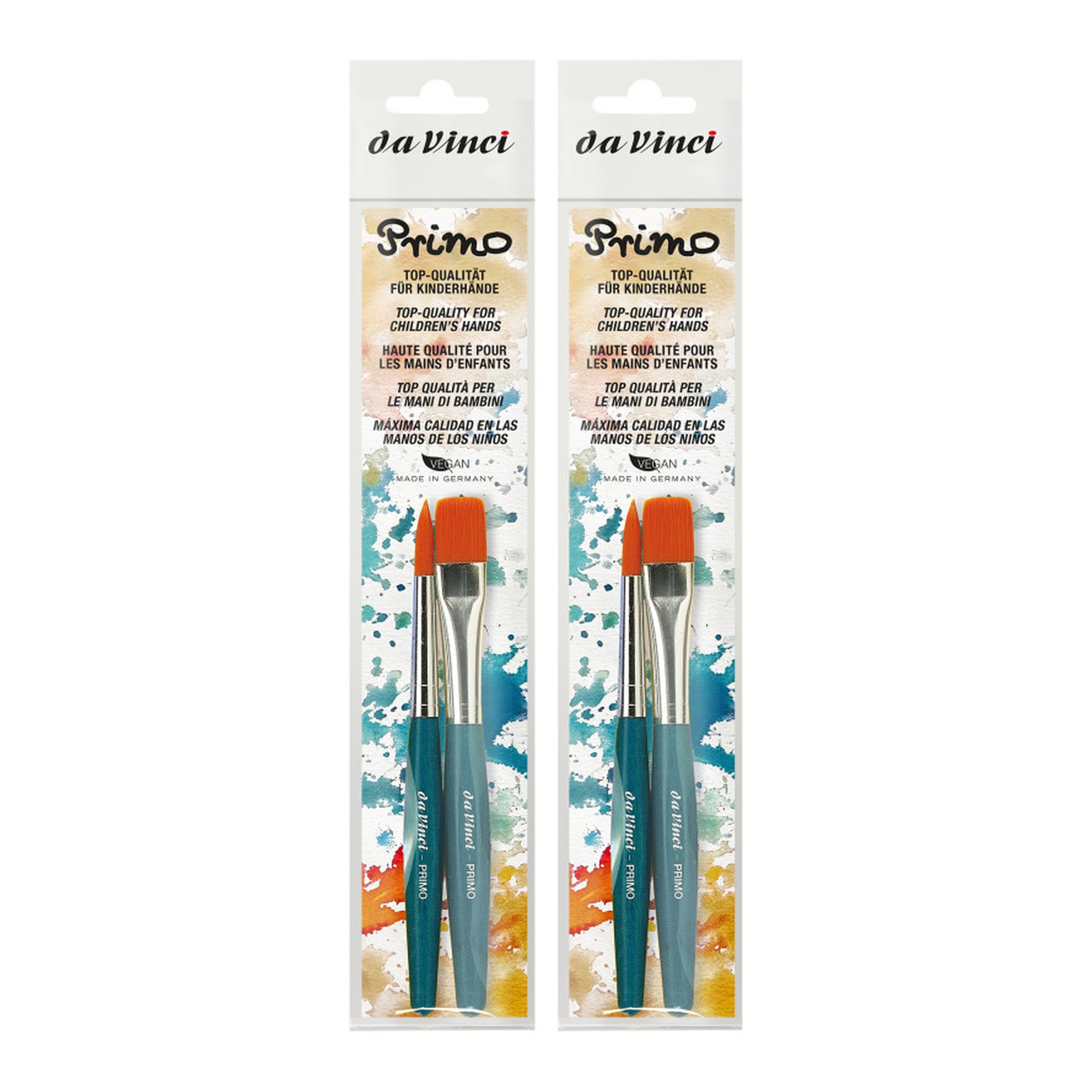 Preschool Synthetic Paint Brush Set, Blue Handles, 4 Brushes
