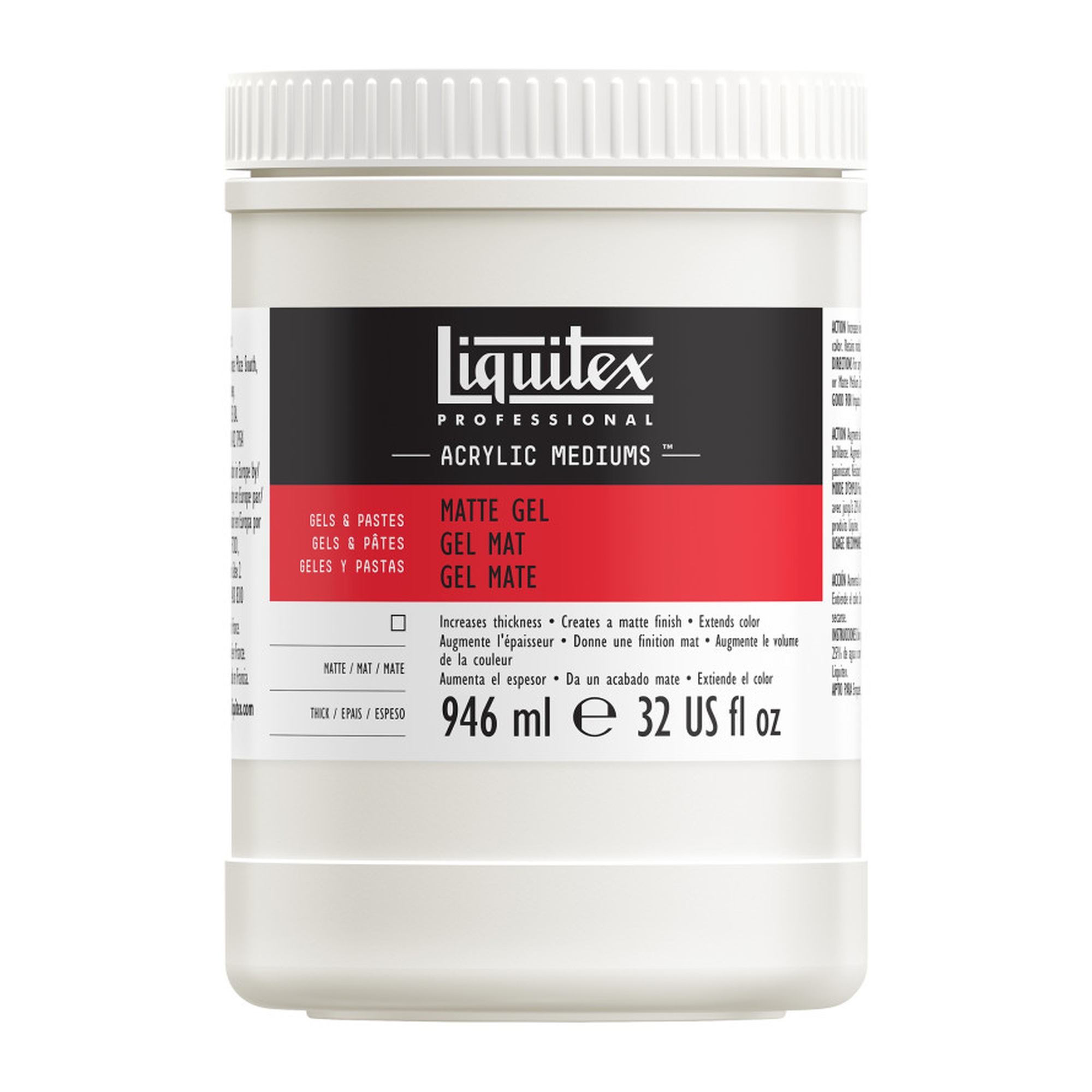 Clear Matte Acrylic Gel Medium, 32 oz