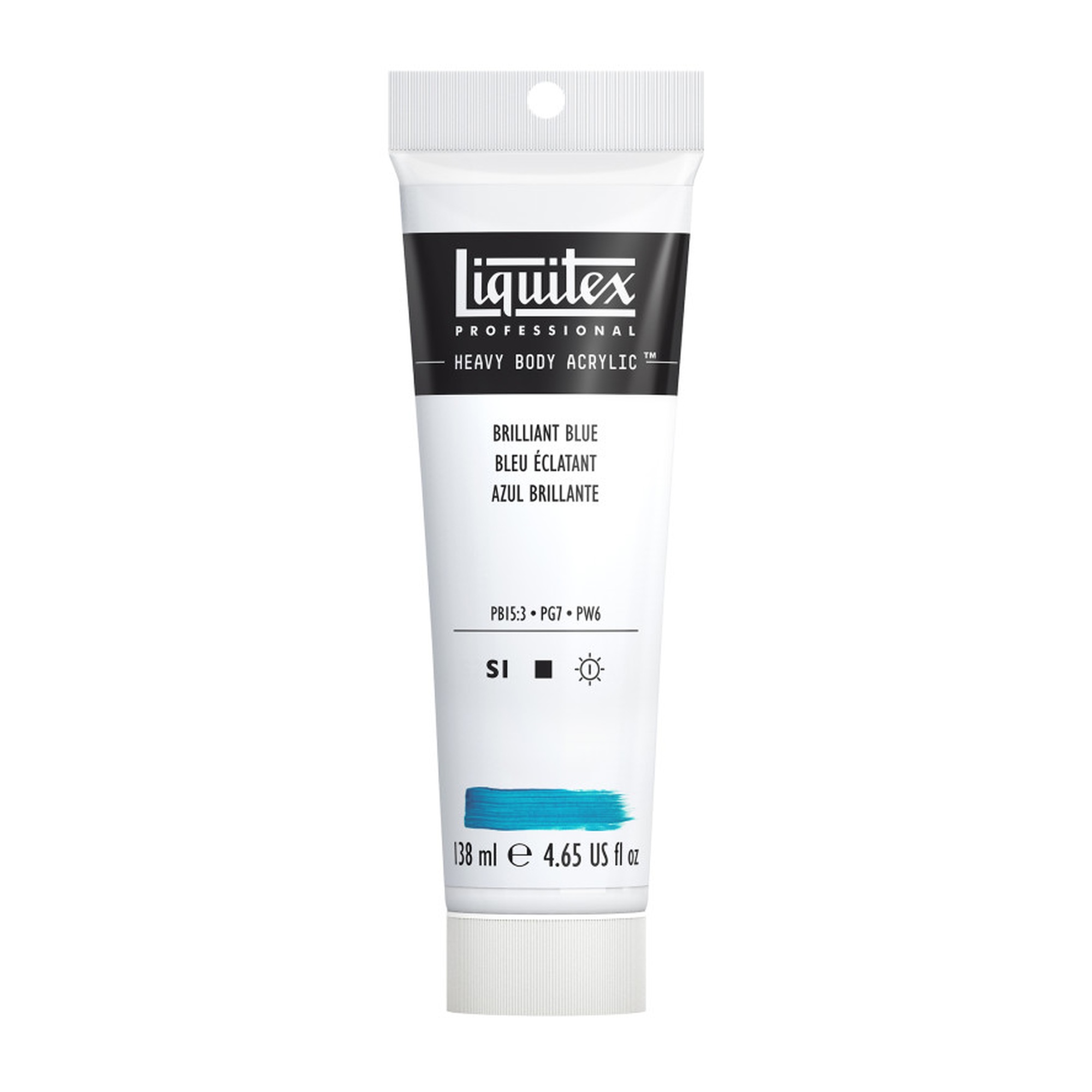 Professional Heavy Body Acrylic Paint, Brilliant Blue, 138 mL Tube