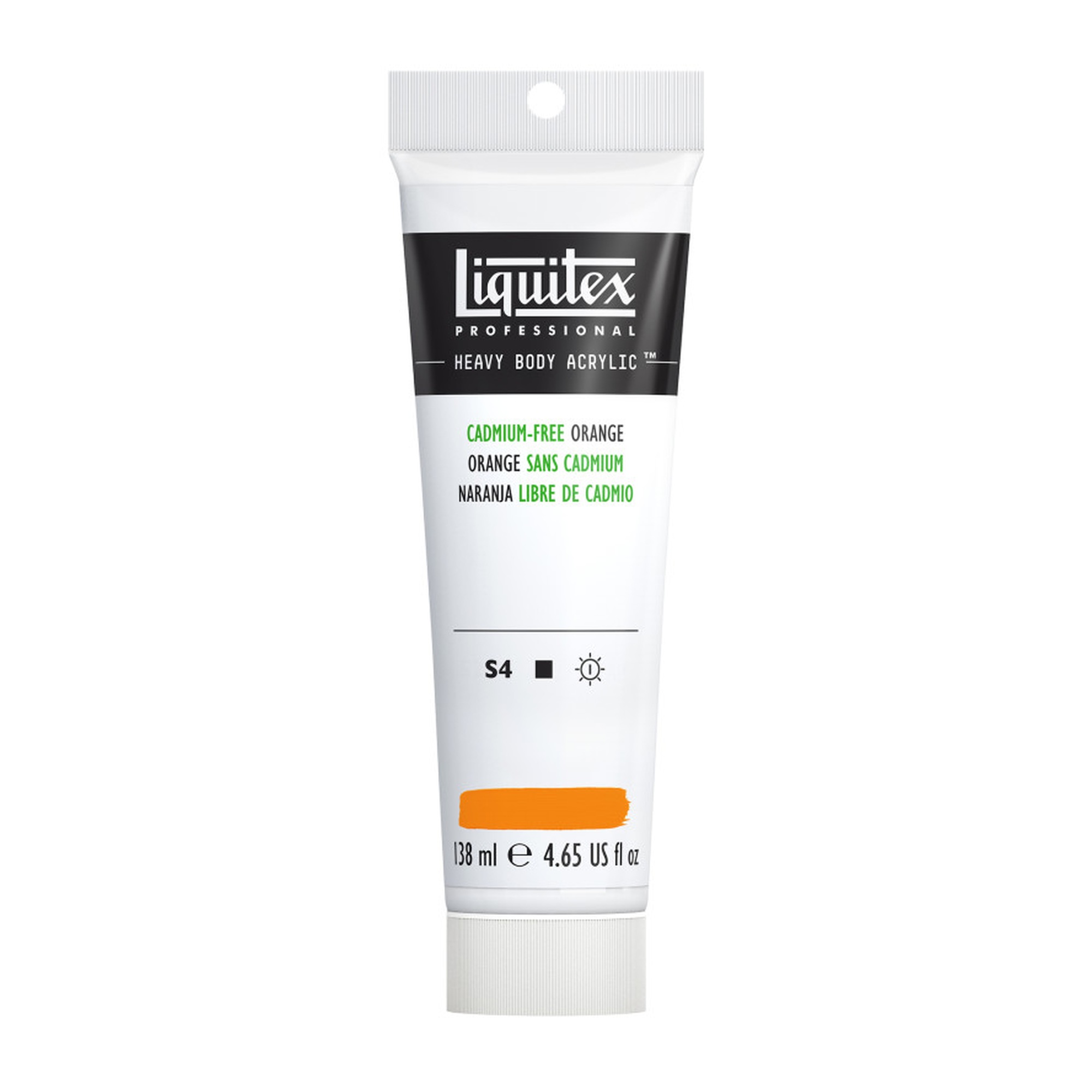 Professional Heavy Body Acrylic Paint, Cadmium Free Orange, 138 mL Tube