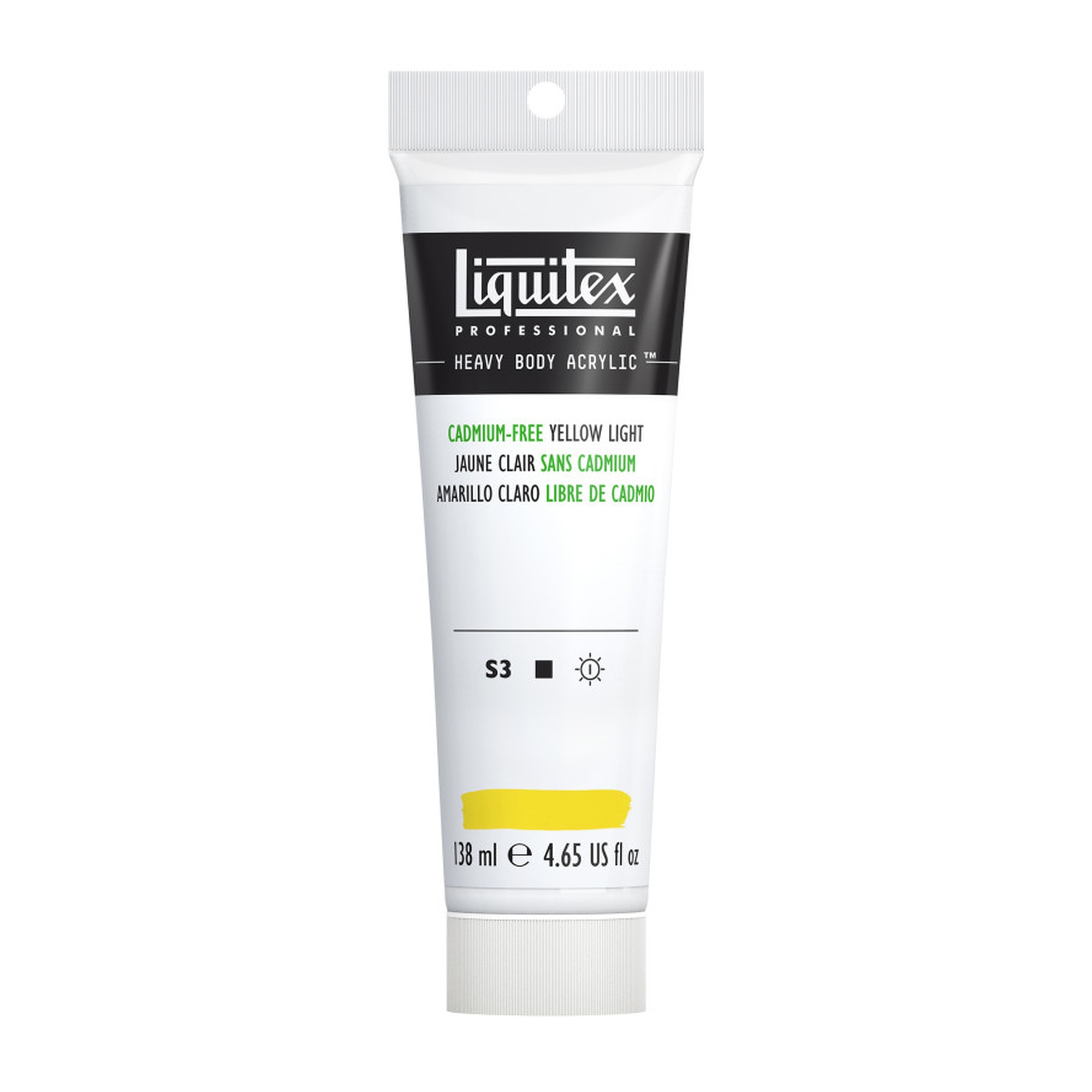 Professional Heavy Body Acrylic Paint, Cadmium Free Yellow Light, 138 mL