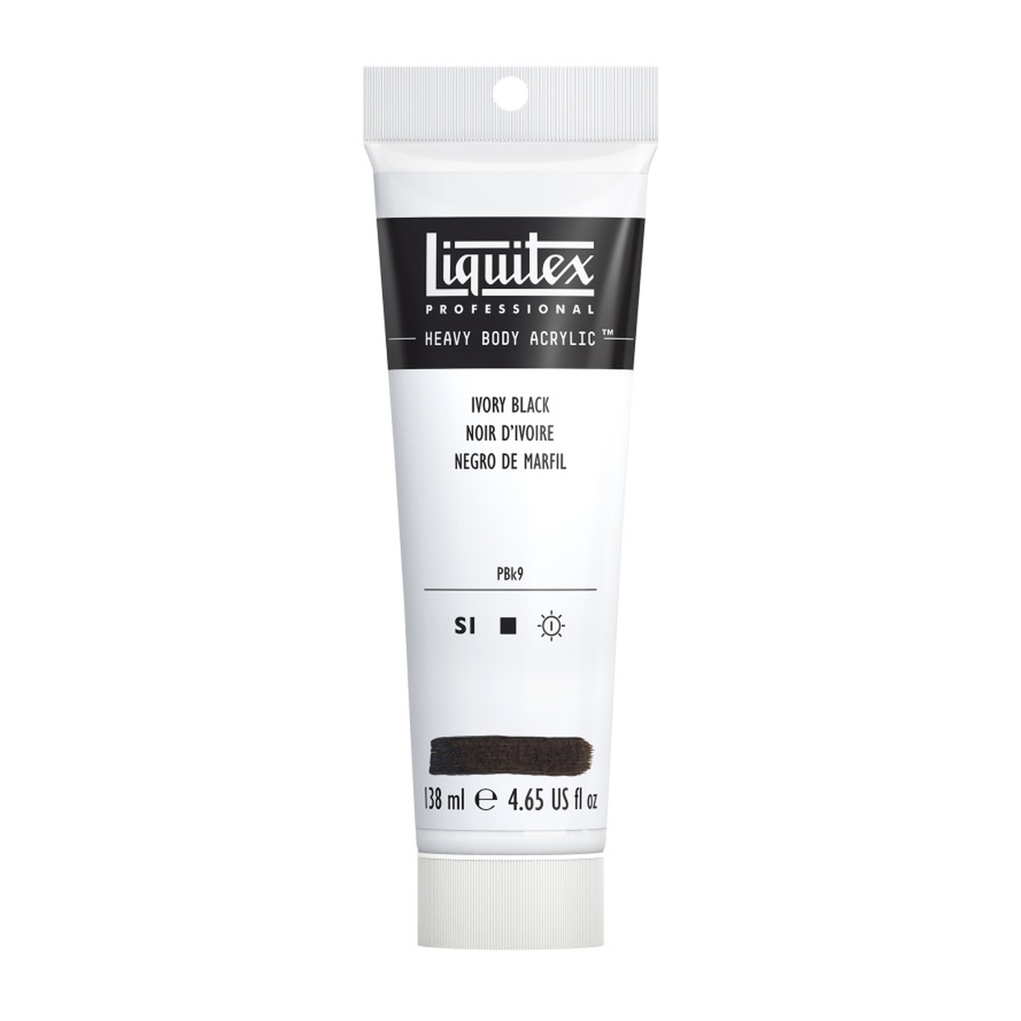 Professional Heavy Body Acrylic Paint, Ivory Black, 138 mL Tube