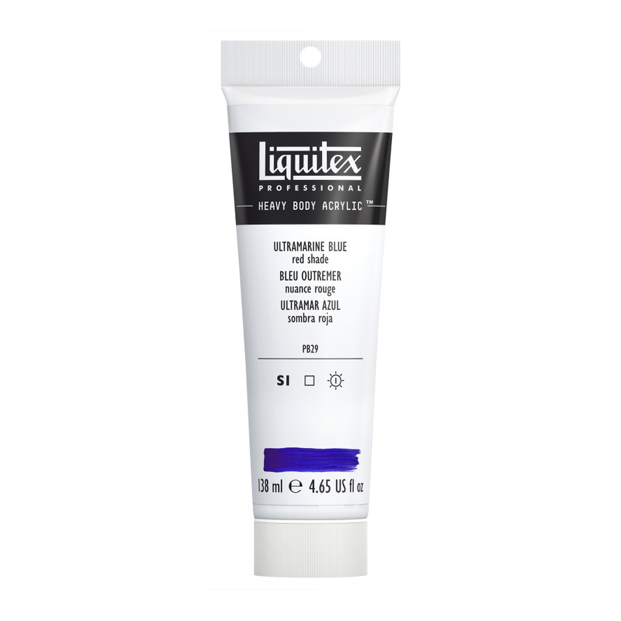 Professional Heavy Body Acrylic Paint, Ultramarine Blue Red Shade, 138 mL Tube