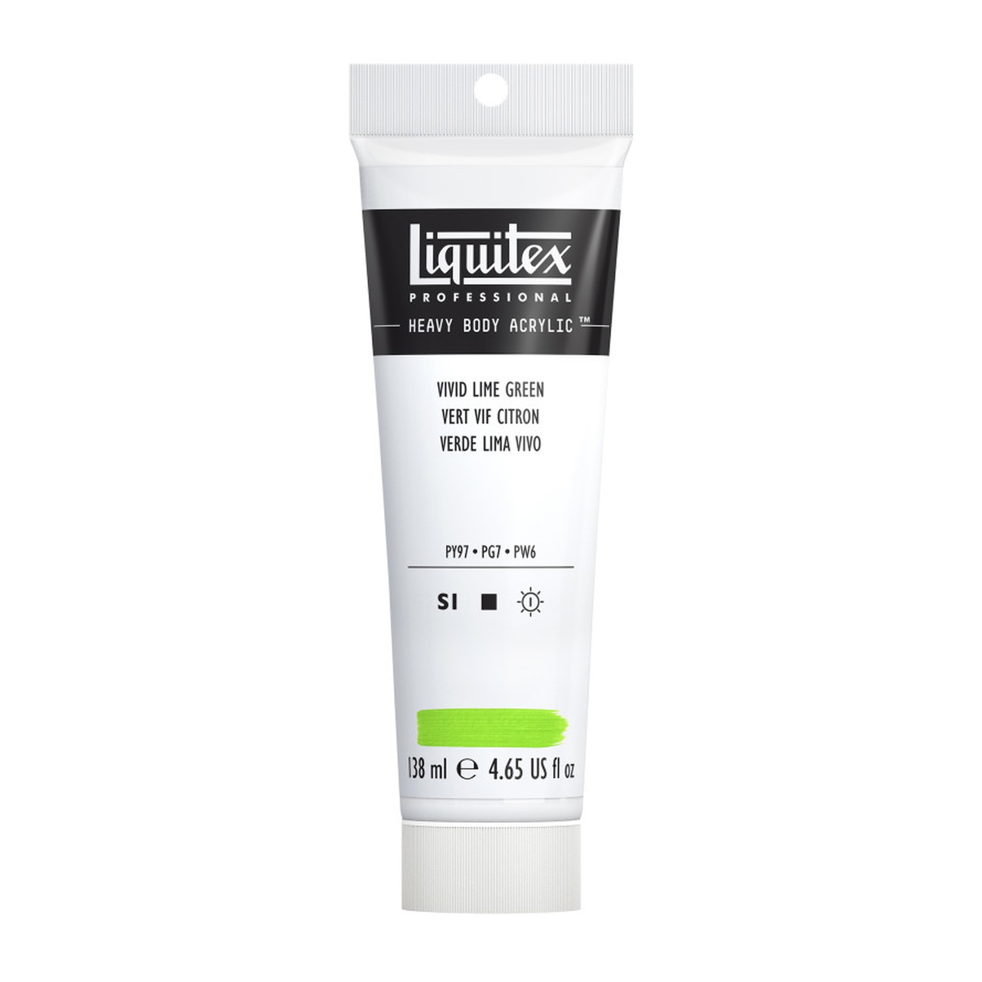 Professional Heavy Body Acrylic Paint, Vivid Lime Green, 138 mL Tube