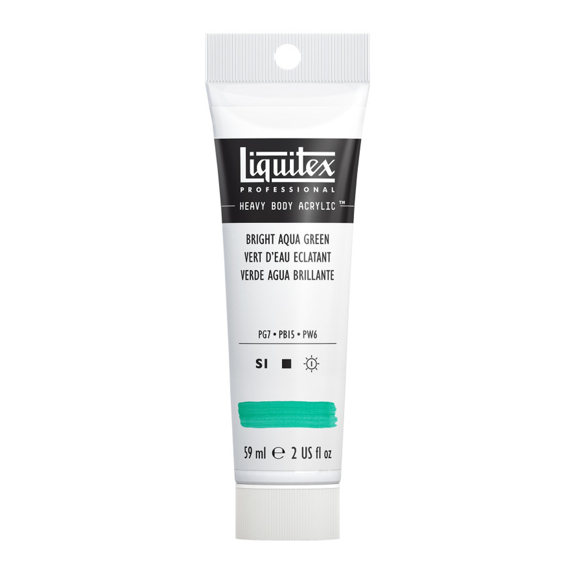 Professional Heavy Body Acrylic Paint, Bright Aqua Green, 59 mL Tube