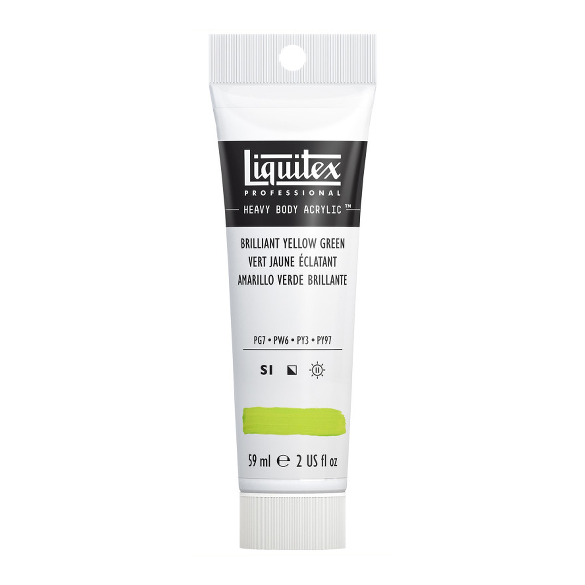 Professional Heavy Body Acrylic Paint, Brilliant Yellow Green, 59 mL Tube