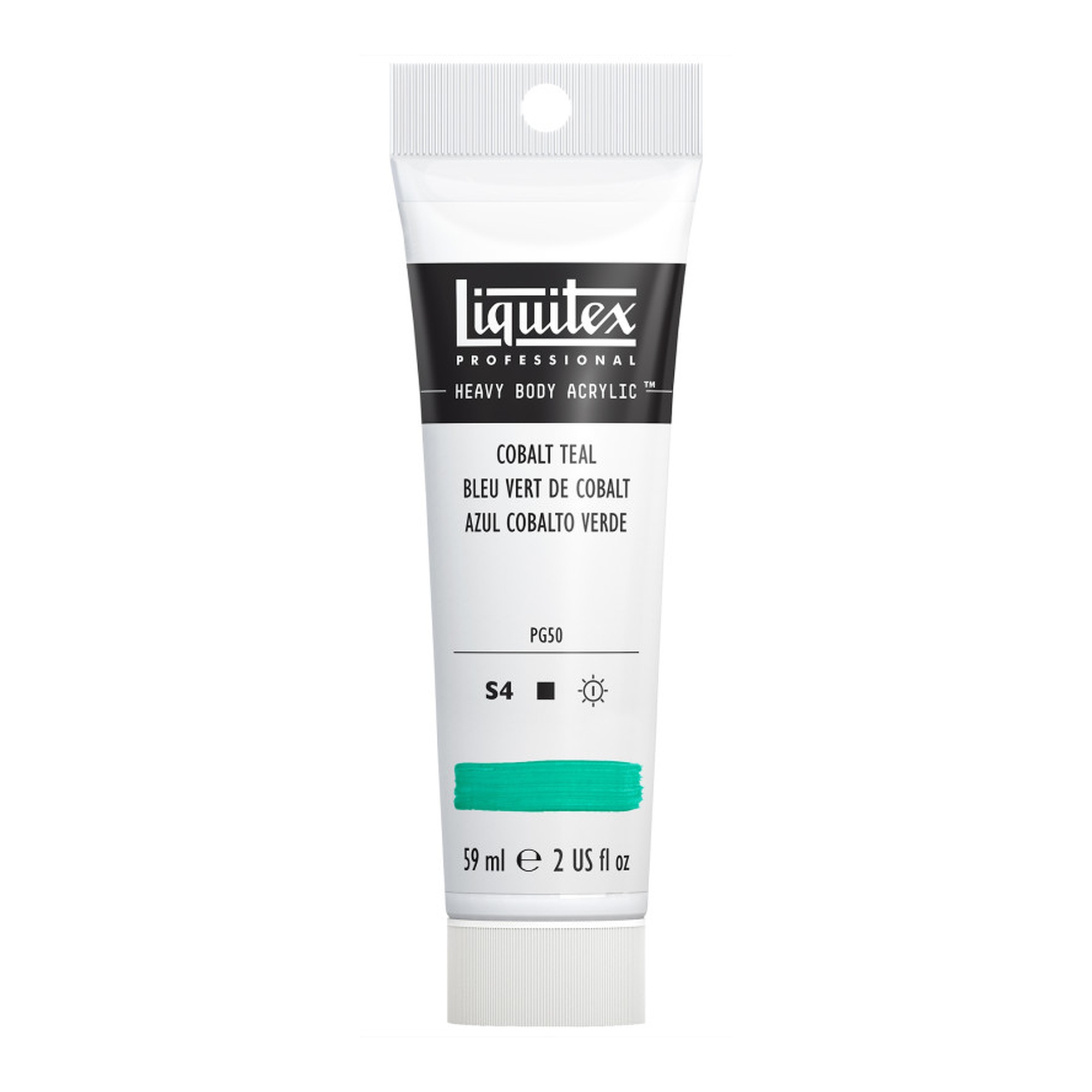 Professional Heavy Body Acrylic Paint, Cobalt Teal, 59 mL Tube