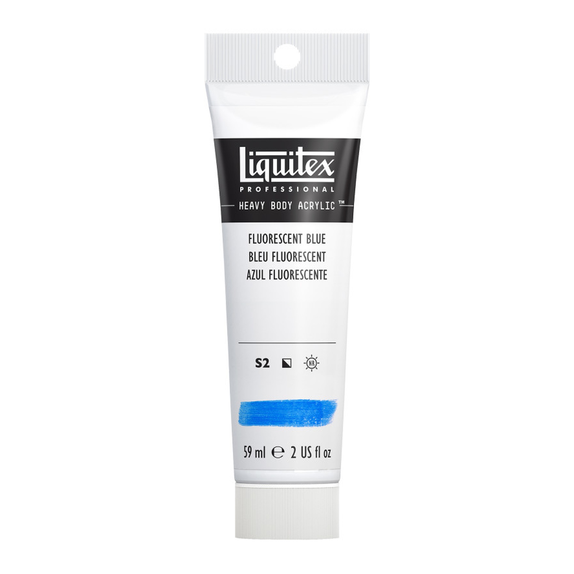 Professional Heavy Body Acrylic Paint, Fluorescent Blue, 59 mL Tube