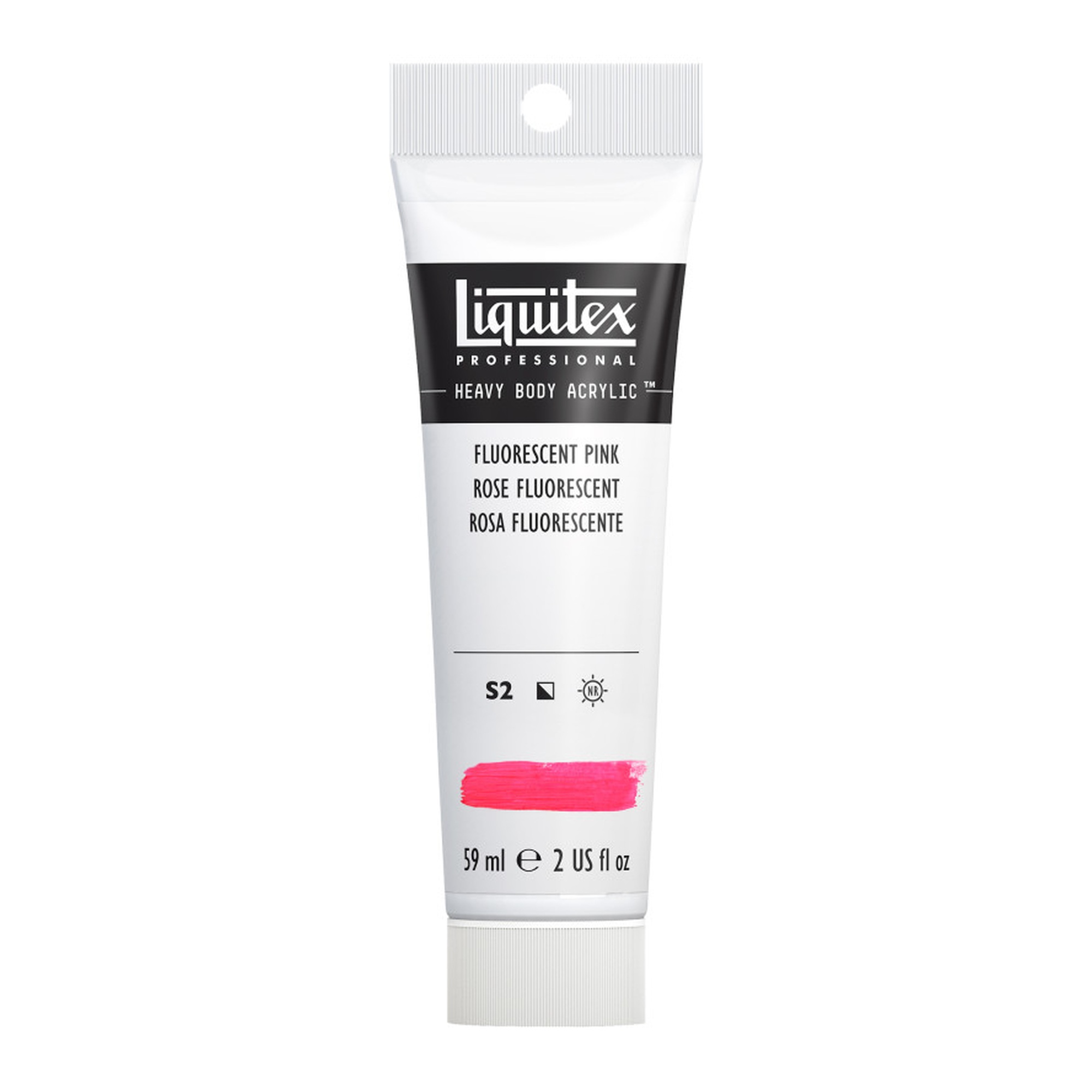 Professional Heavy Body Acrylic Paint, Fluorescent Pink, 59 mL Tube