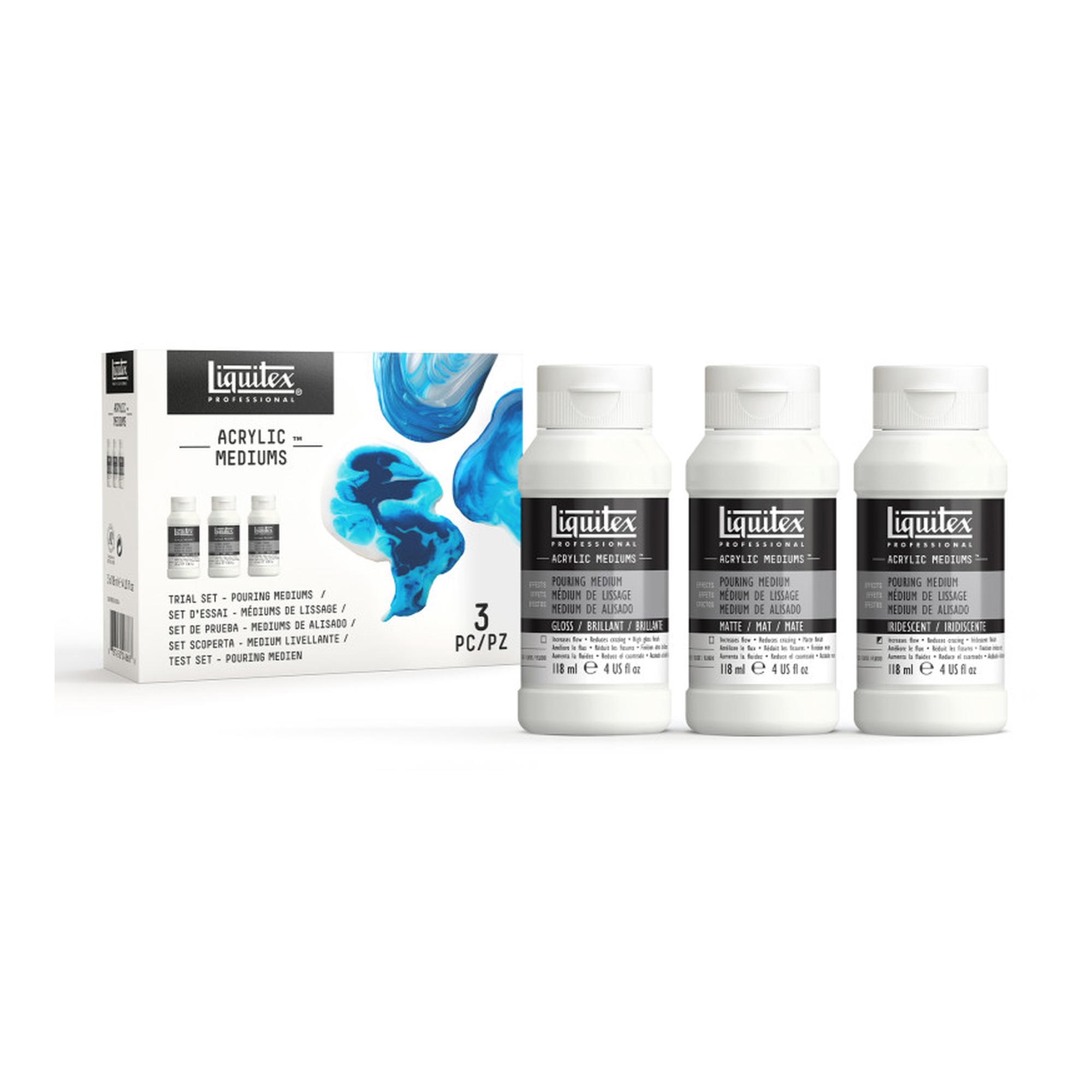 Professional Pouring Medium Trial Mix, 118 mL Bottles, Set of 3