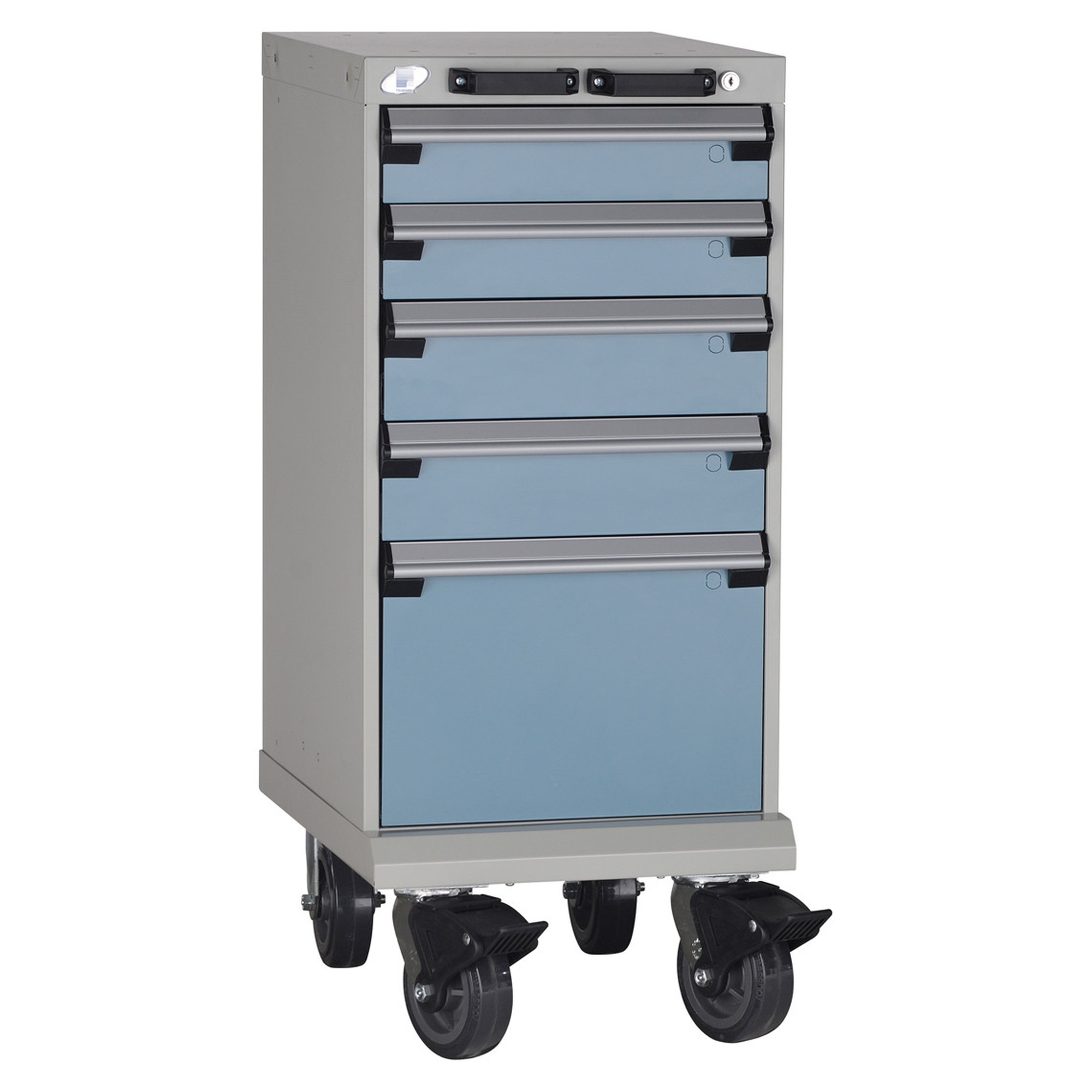 5-Drawer Mobile Cabinet, 18"W x 21"D x 34"H - Without Dividers