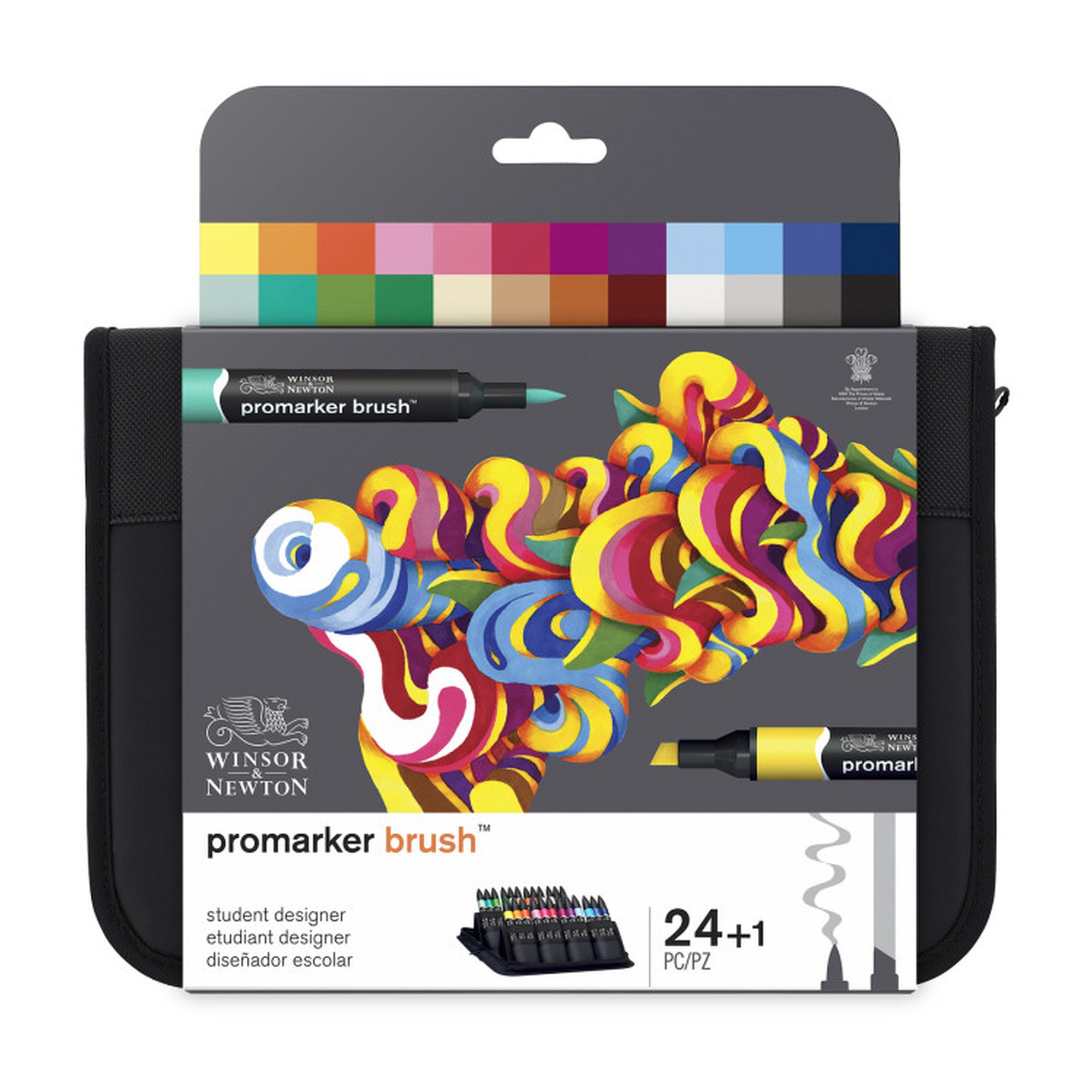 24-Color Dual-Tip Brush Marker Set with Zipper Wallet