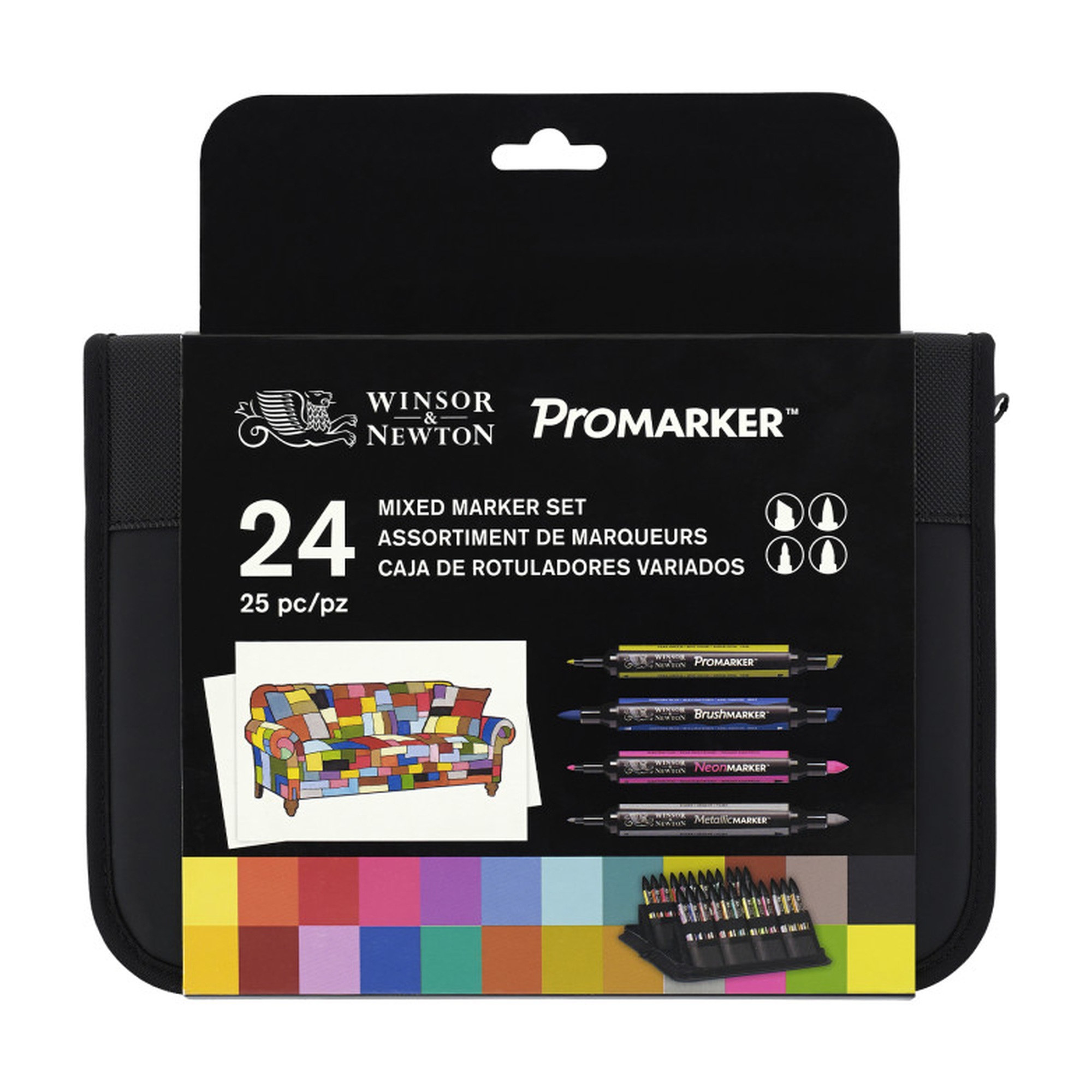 Assorted Mixed Marker Zipper Wallet Set, 24 Markers