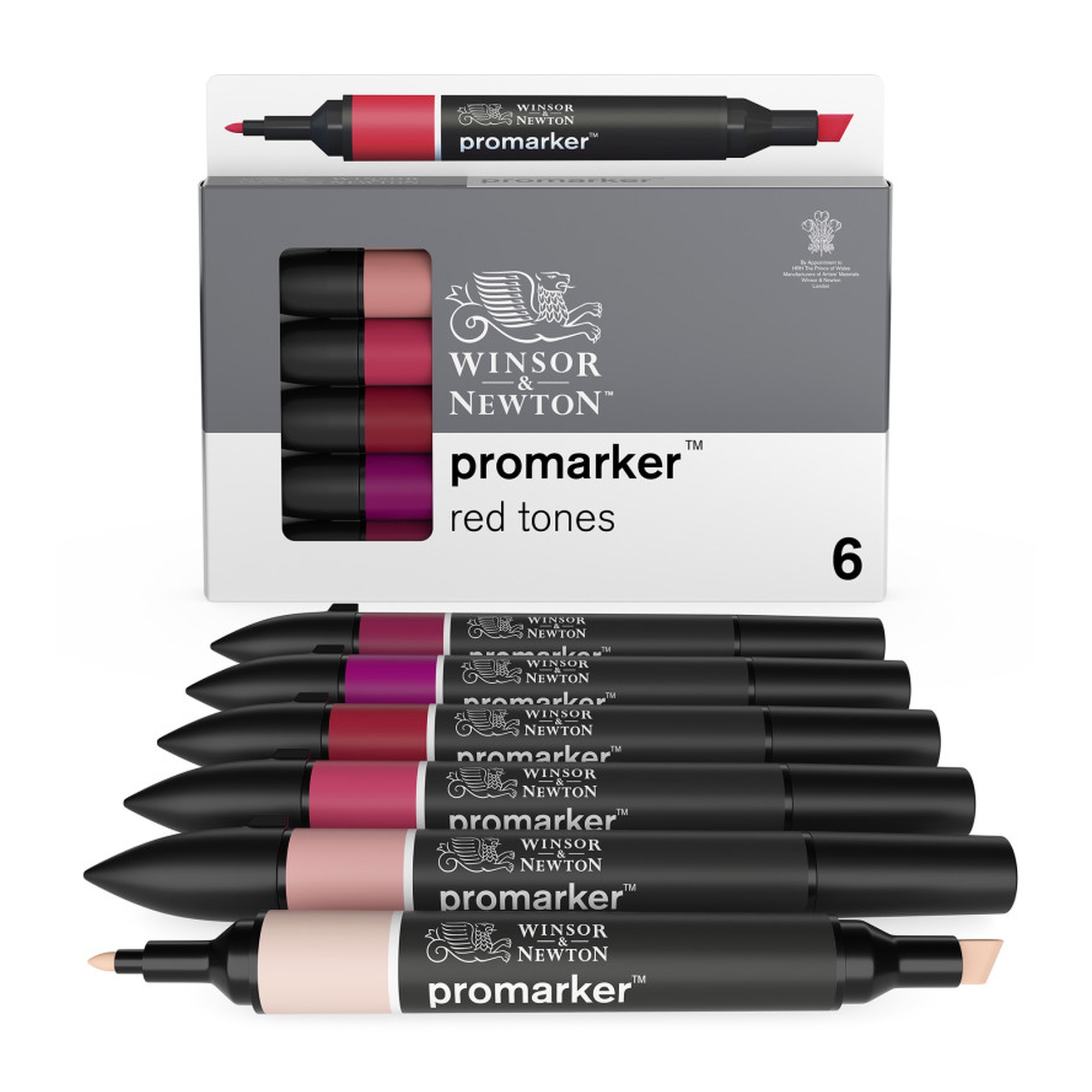 Red Tones Dual-Tip Alcohol Marker Set, 6 Pack