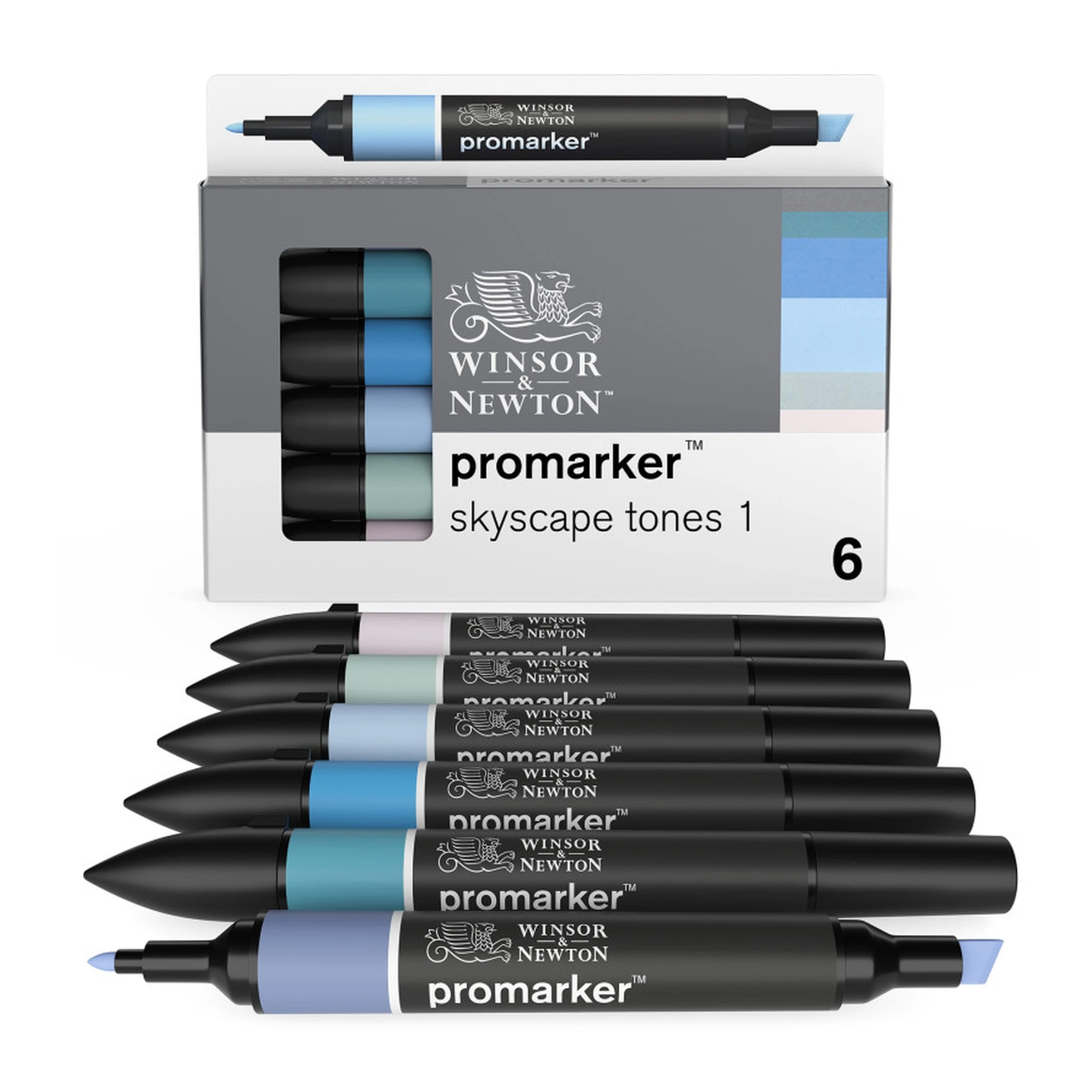 Skyscape Tones Alcohol-Based Dual-Tip Marker Set, 6 Pack