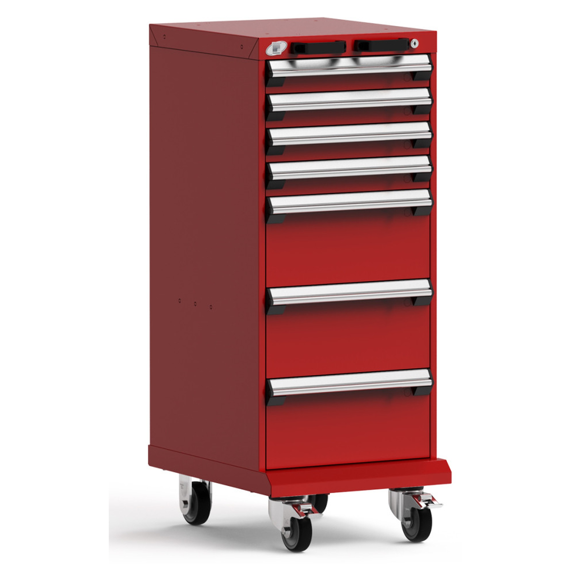 7-Drawer Mobile Cabinet, 18"W x 21"D x 45.13"H - With Dividers