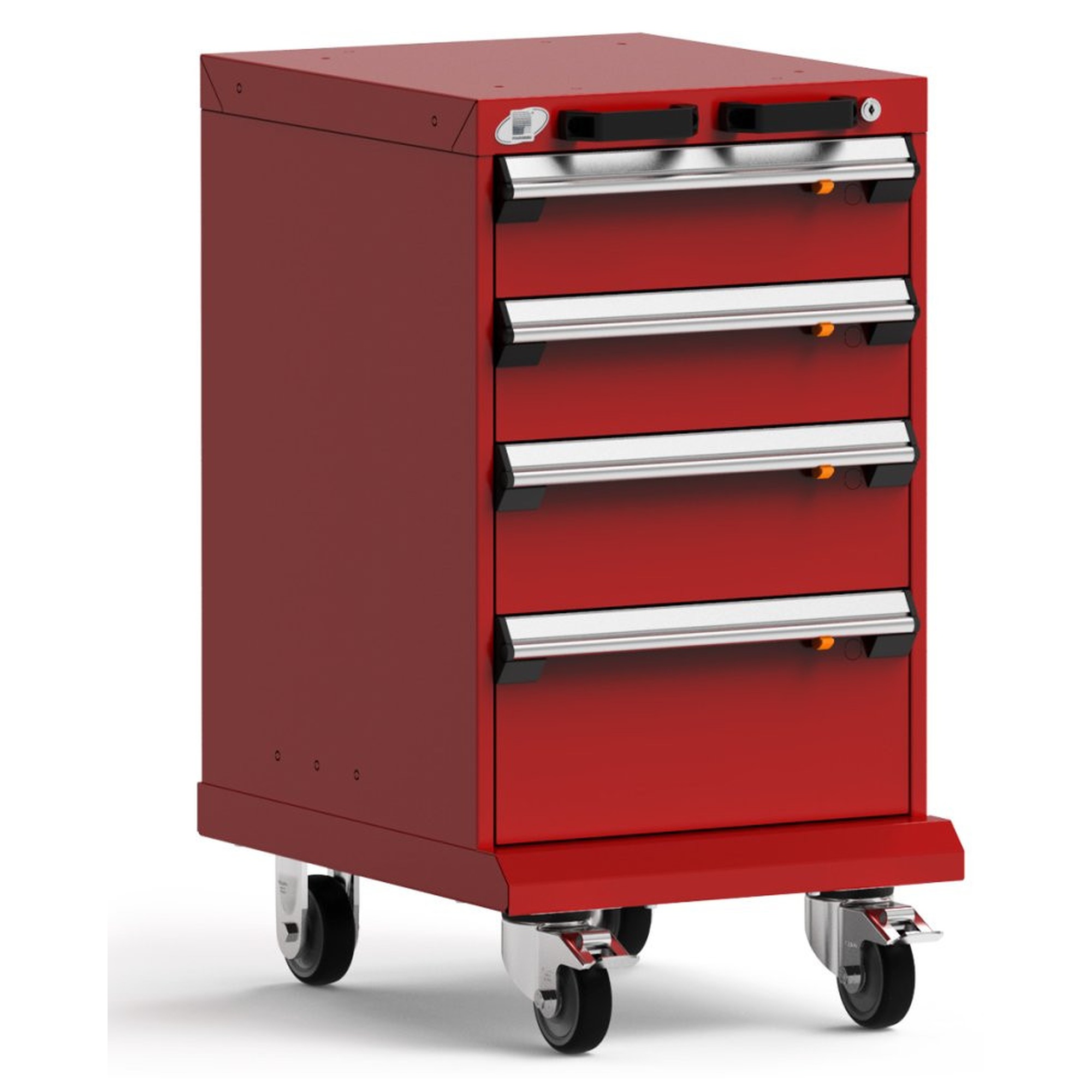 4-Drawer Mobile Cabinet, 18"W x 27"D x 33.13"H - Without Dividers - L3BBG-2804L3B