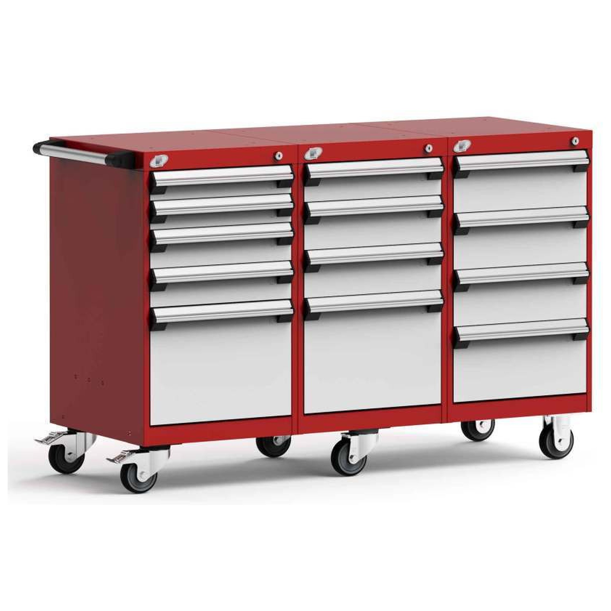 13-Drawer Mobile Cabinet, 54"W x 27"D x 35.13"H - With Dividers