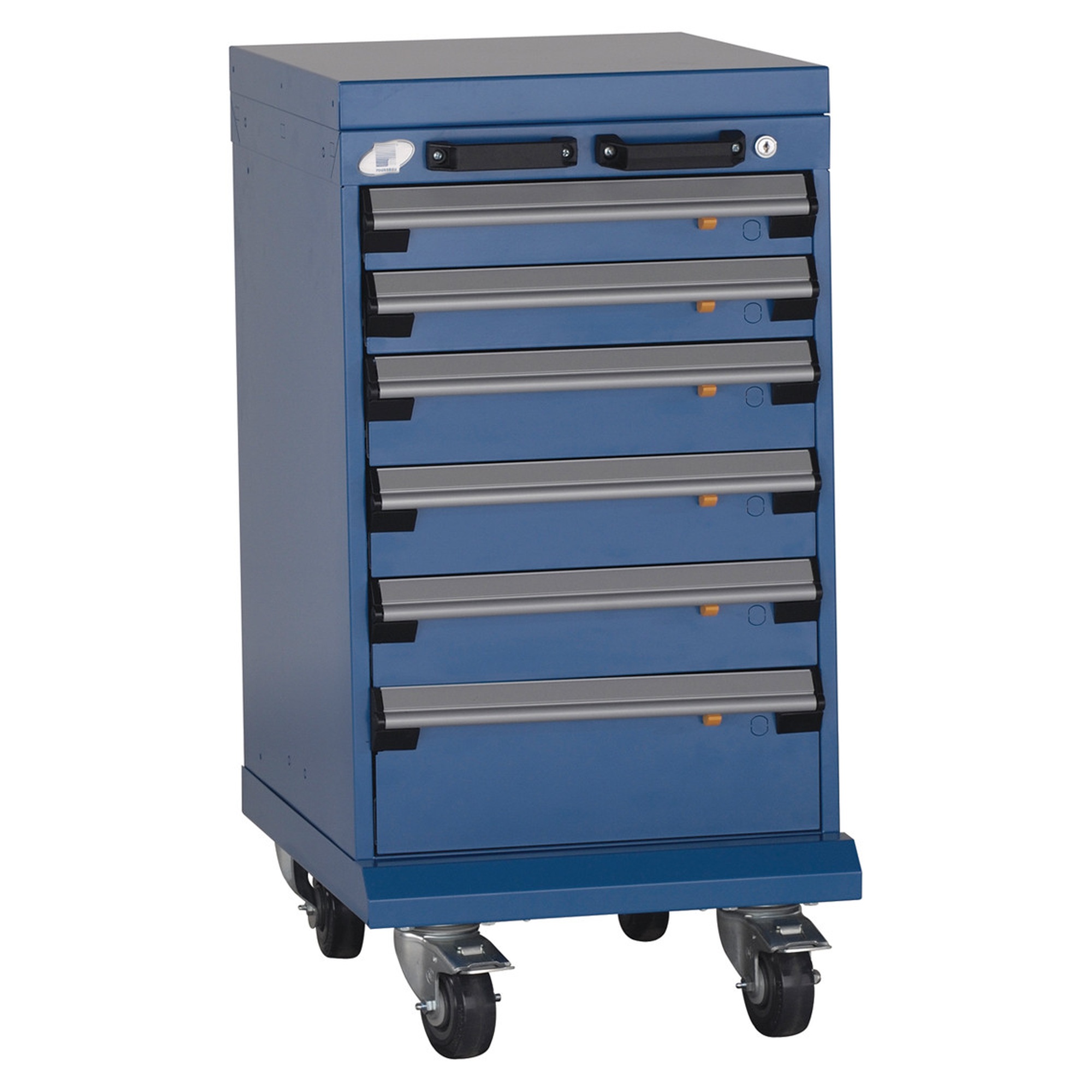 6-Drawer Mobile Cabinet, 18"W x 21"D x 34.88"H - Without Dividers