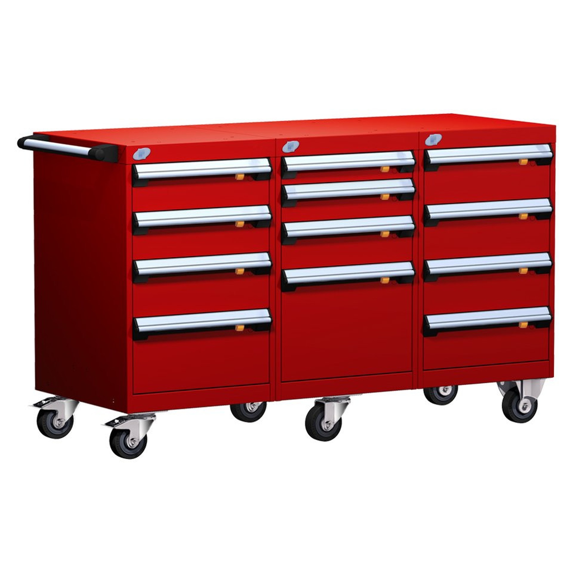 12-Drawer Mobile Cabinet, 54"W x 21"D x 33.13"H - Without Dividers