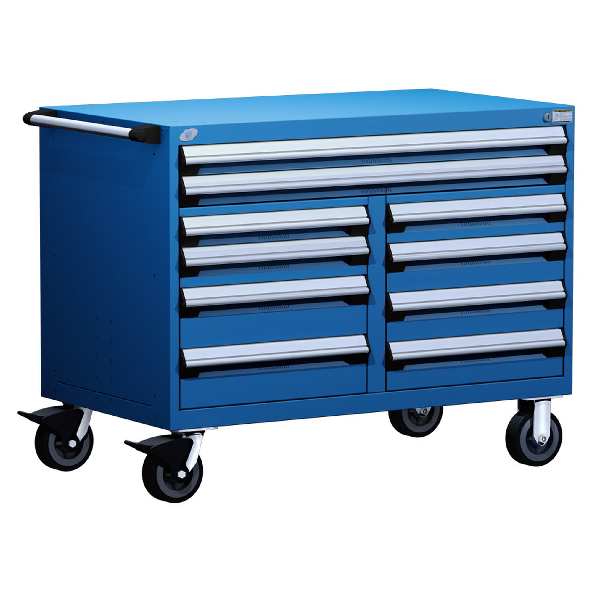 10-Drawer Mobile Cabinet, 48"W x 27"D x 37.5"H - Without Dividers