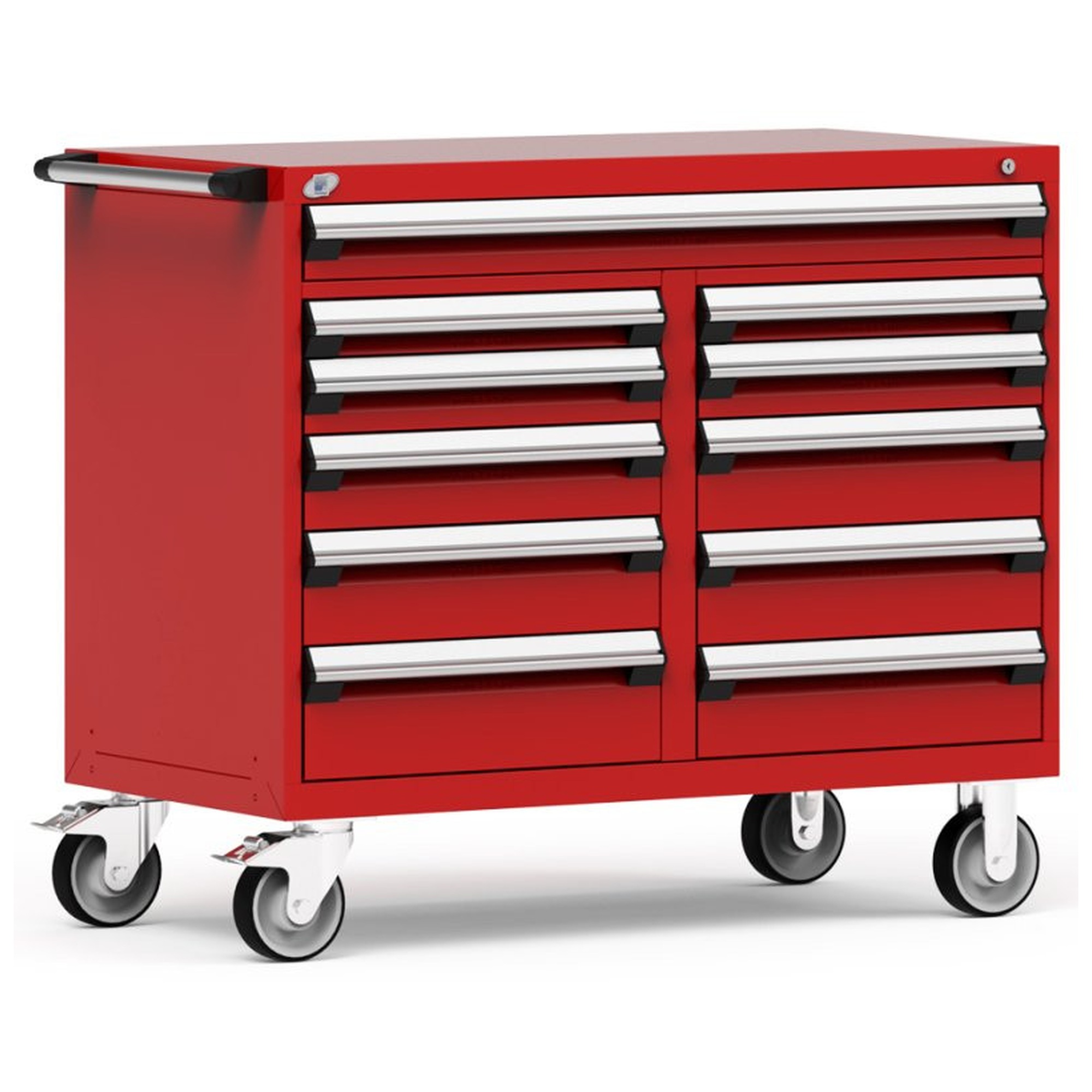 11-Drawer Mobile Cabinet, 48"W x 24"D x 41.5"H - Without Dividers
