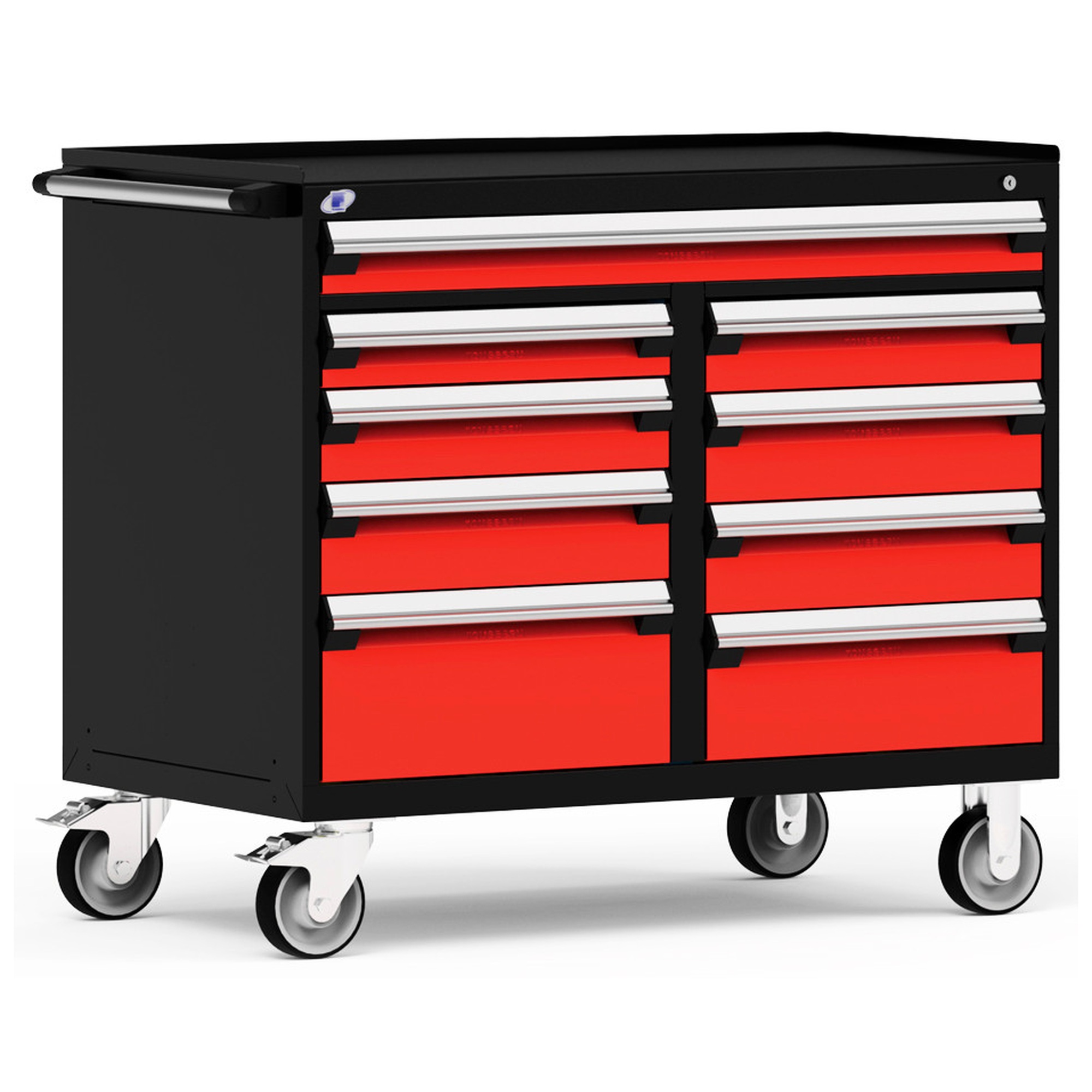 9-Drawer Mobile Cabinet, 48"W x 27"D x 42.5"H - With Dividers