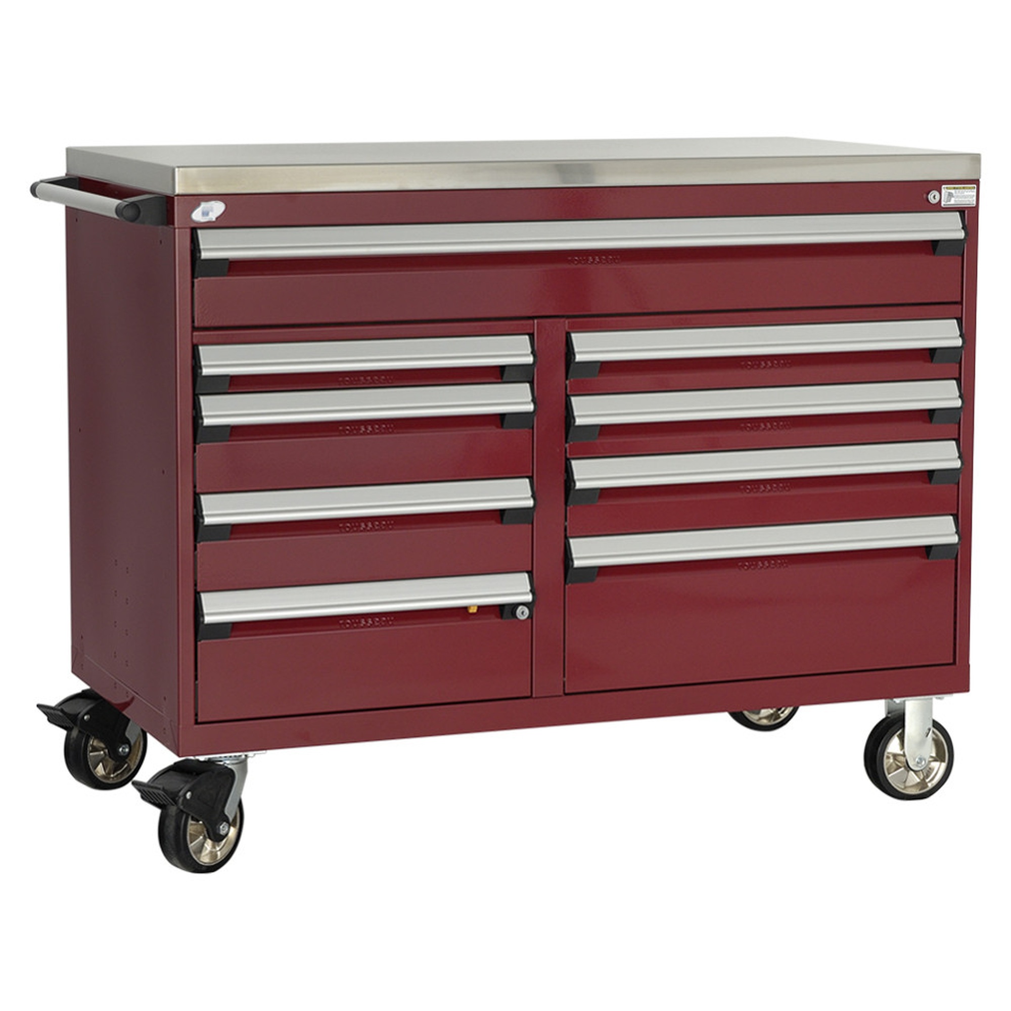 9-Drawer Mobile Cabinet, 54"W x 24"D x 43.25"H - With Dividers