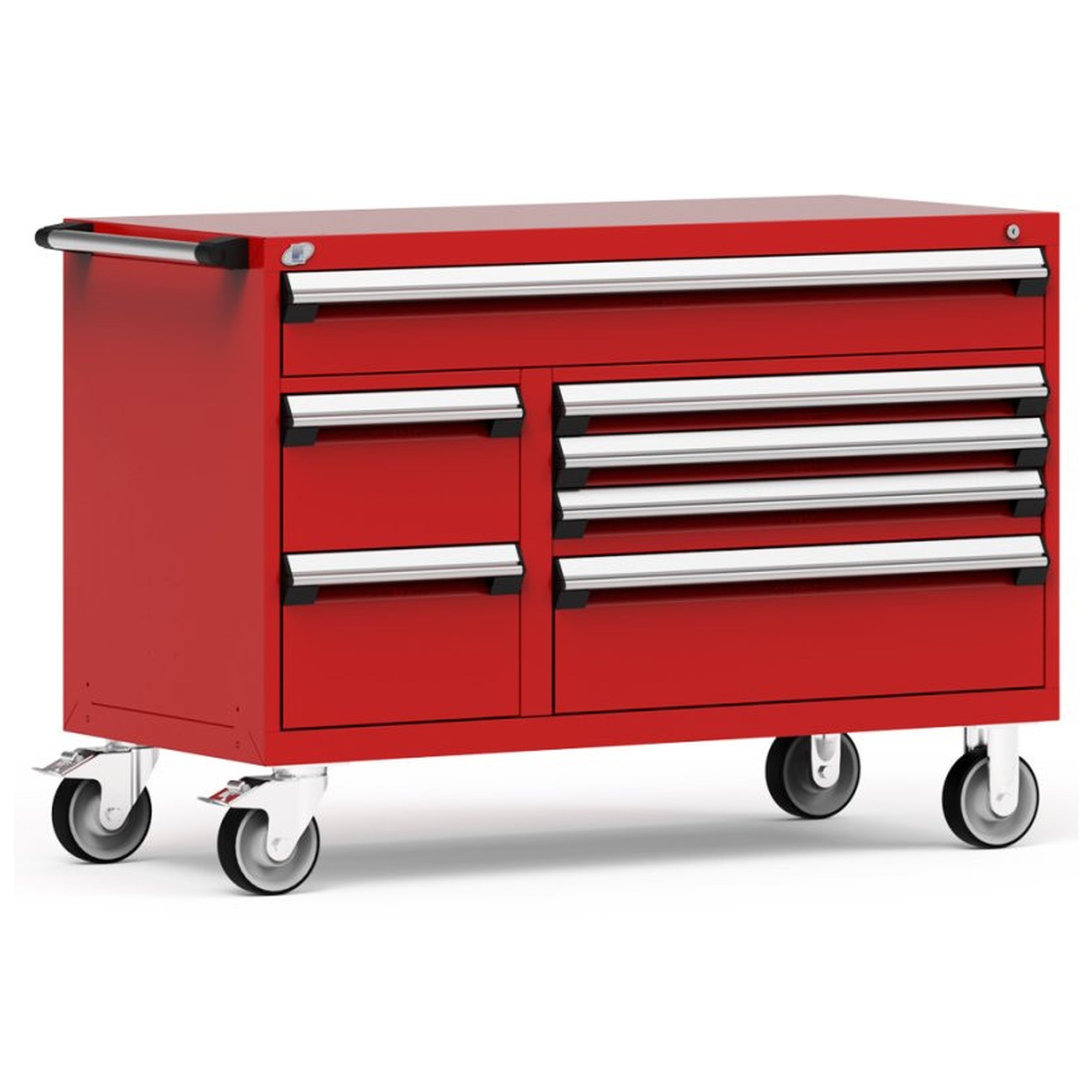 7-Drawer Mobile Cabinet, 54"W x 24"D x 37.5"H - Without Dividers