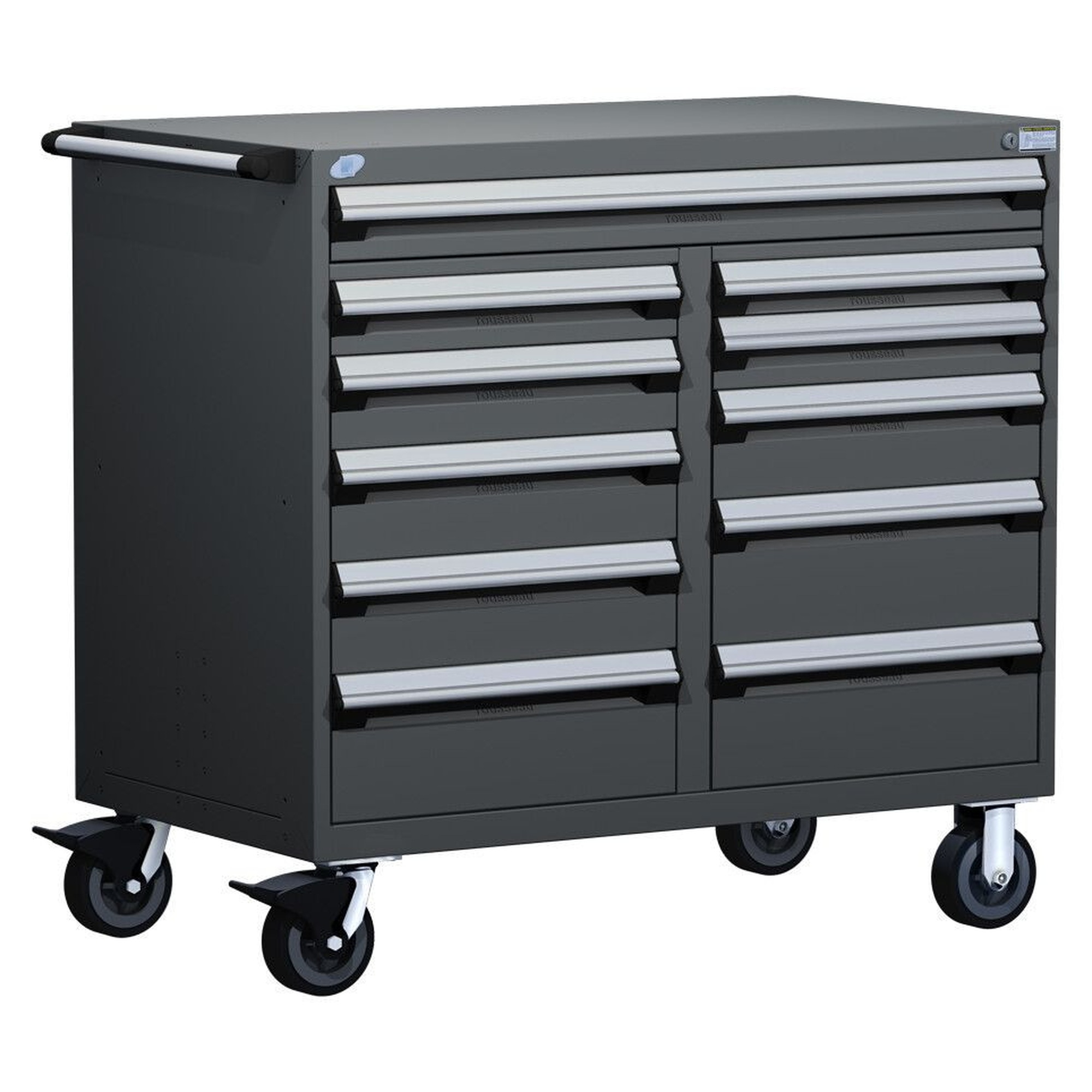 11-Drawer Mobile Cabinet, 48"W x 27"D x 45.5"H - Without Dividers