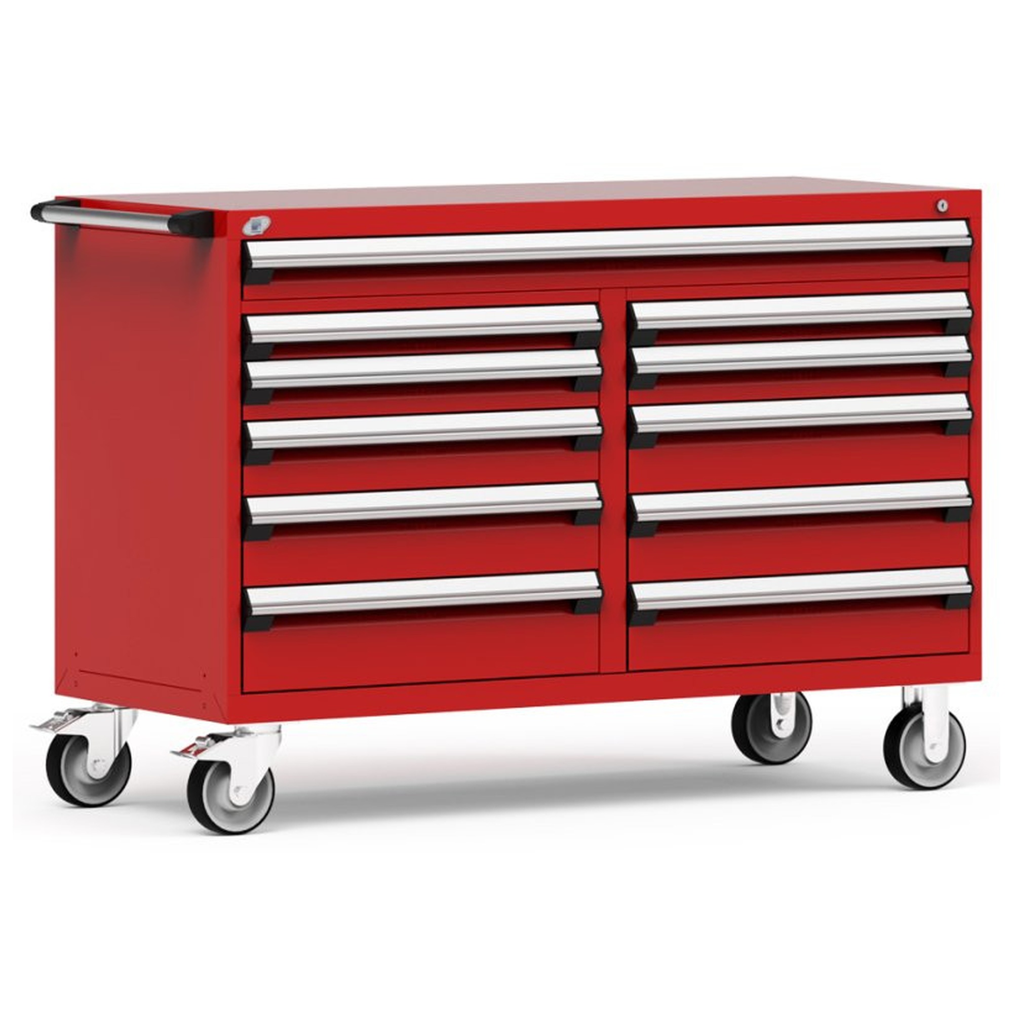 11-Drawer Mobile Cabinet, 60"W x 24"D x 41.5"H - Without Dividers