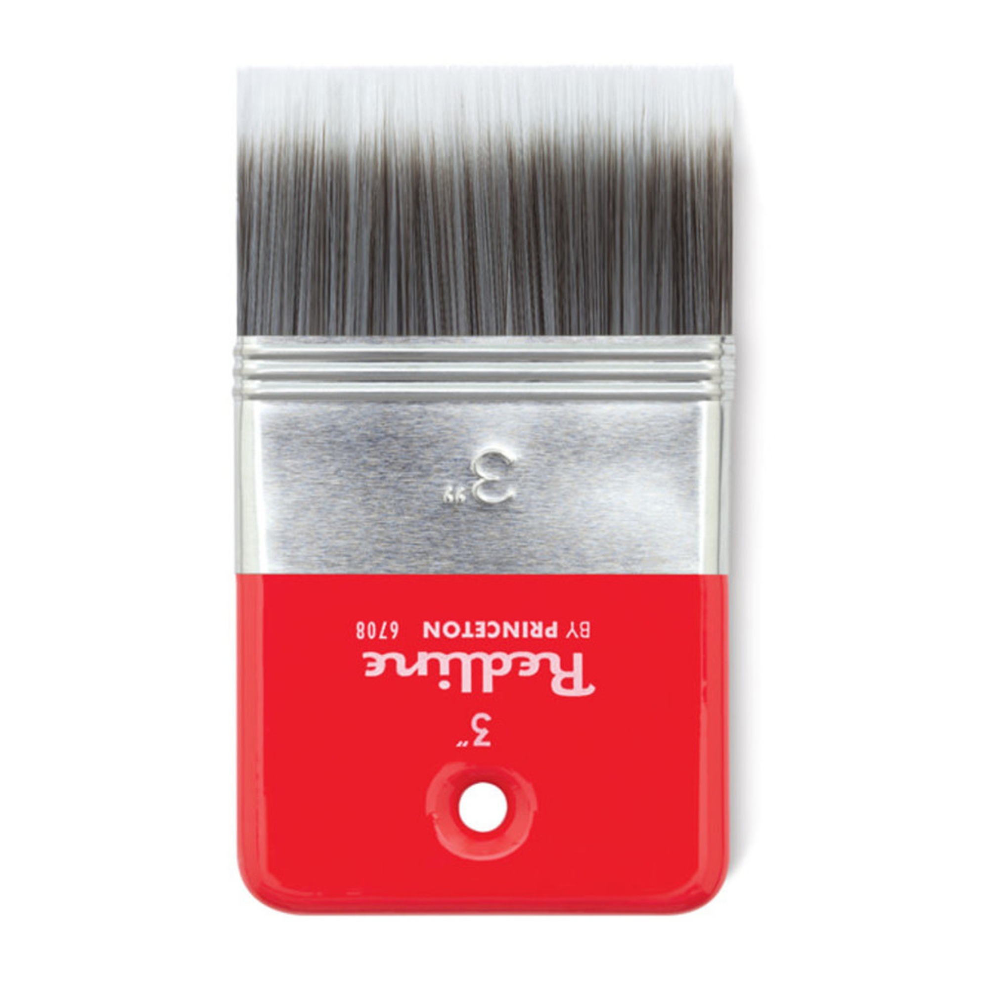 Red Synthetic Flat Mixed Media Paintbrush, 3 in., Short Handle