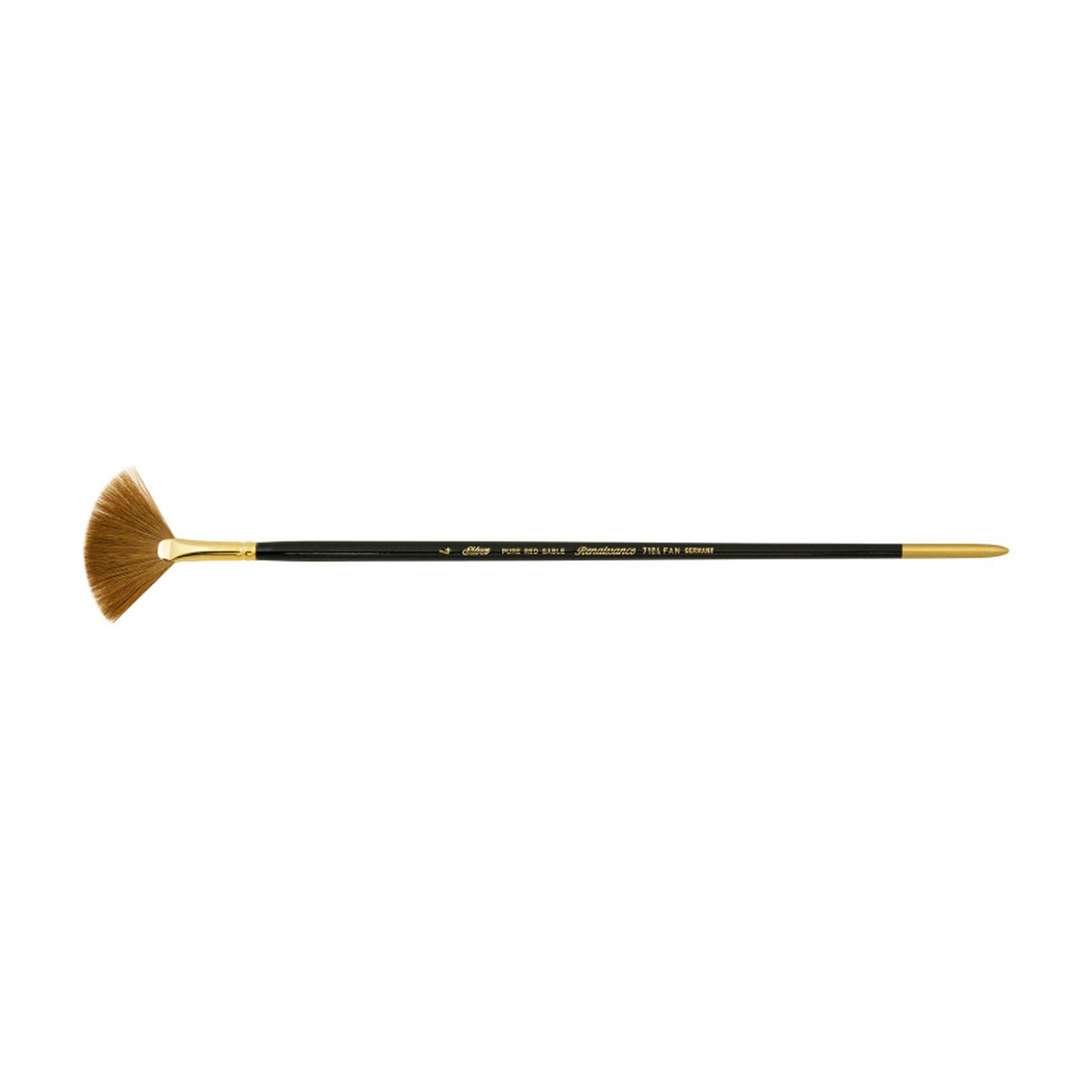 Size 4 Long-Handle Fan Blender Brush for Oil & Watercolor