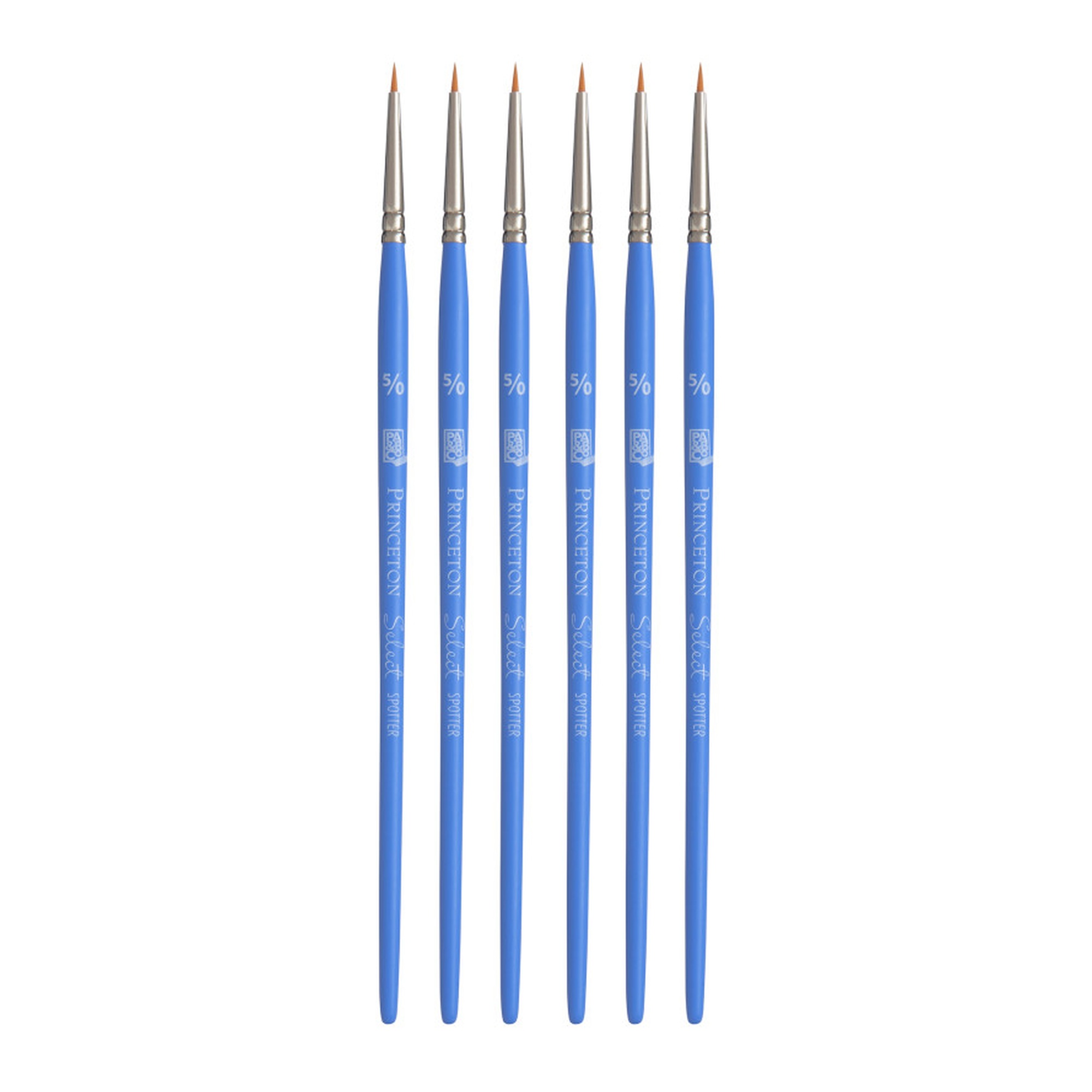 Select Artiste Synthetic Spotter Brush, Jewel Blue, Size 5/0, 6-Pack