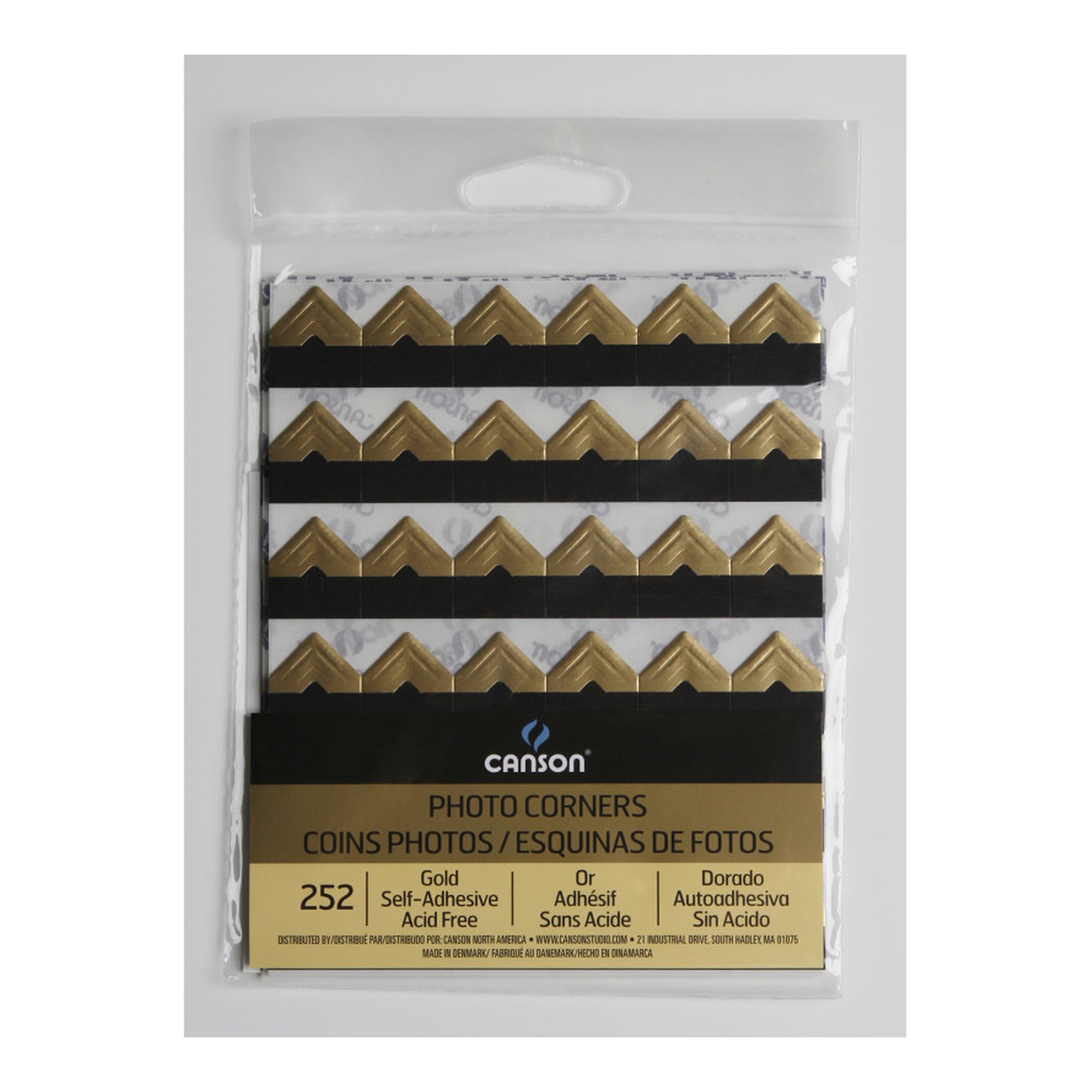 Gold Self-Adhesive Photo Corners, 252-Pack