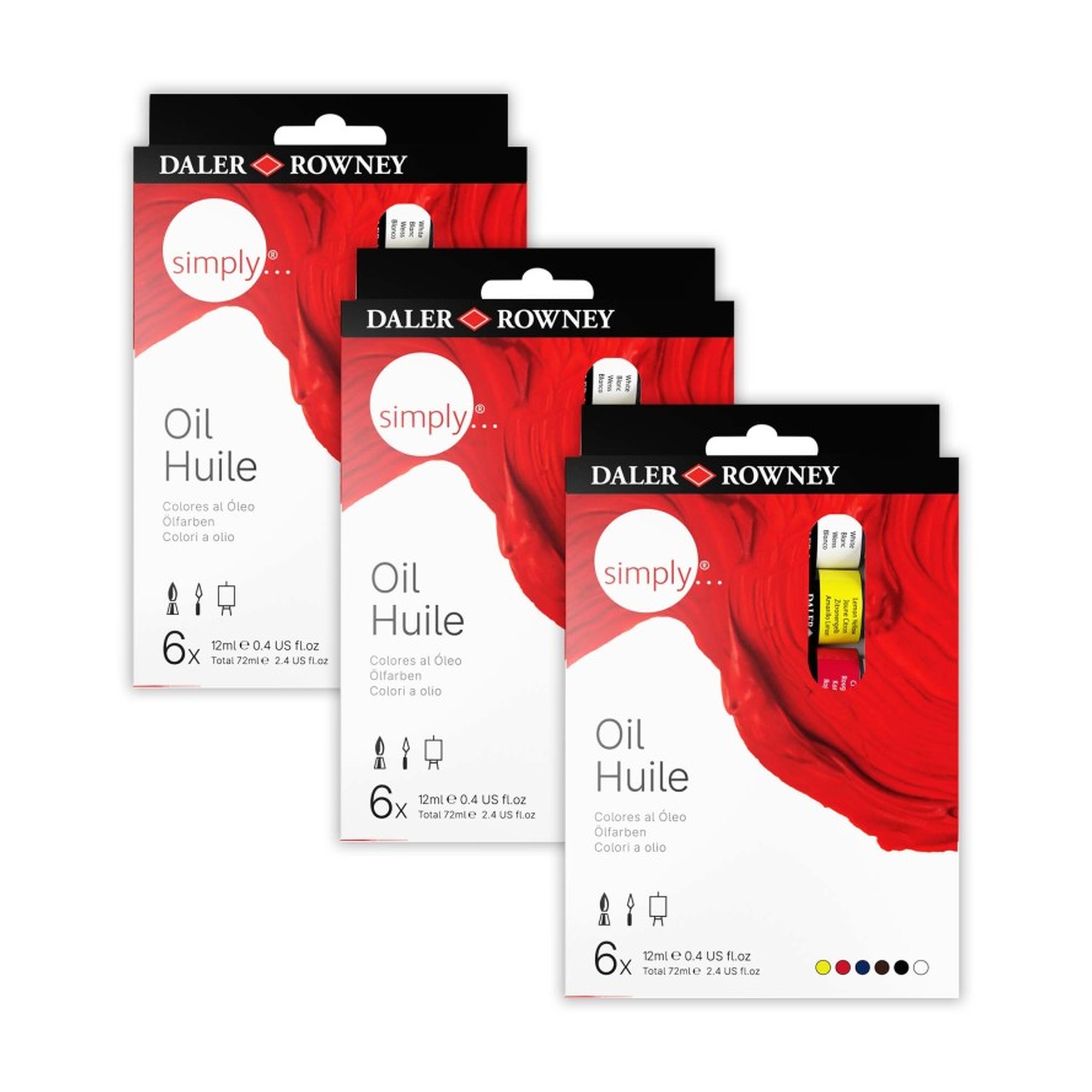 Simply Oil Paint Color Set, 18 Tubes
