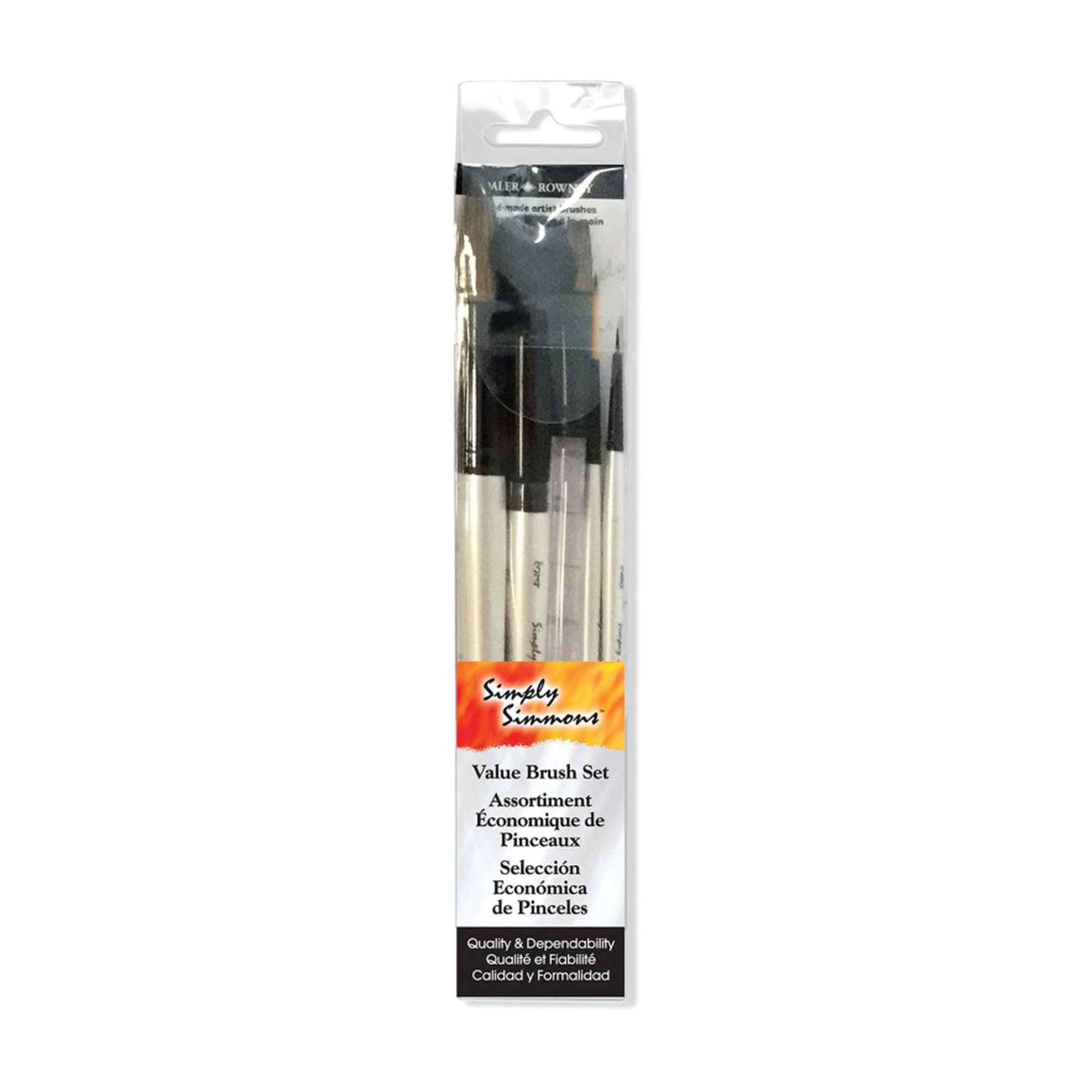 Short Handle Watercolor Brush Set, 5 Pieces