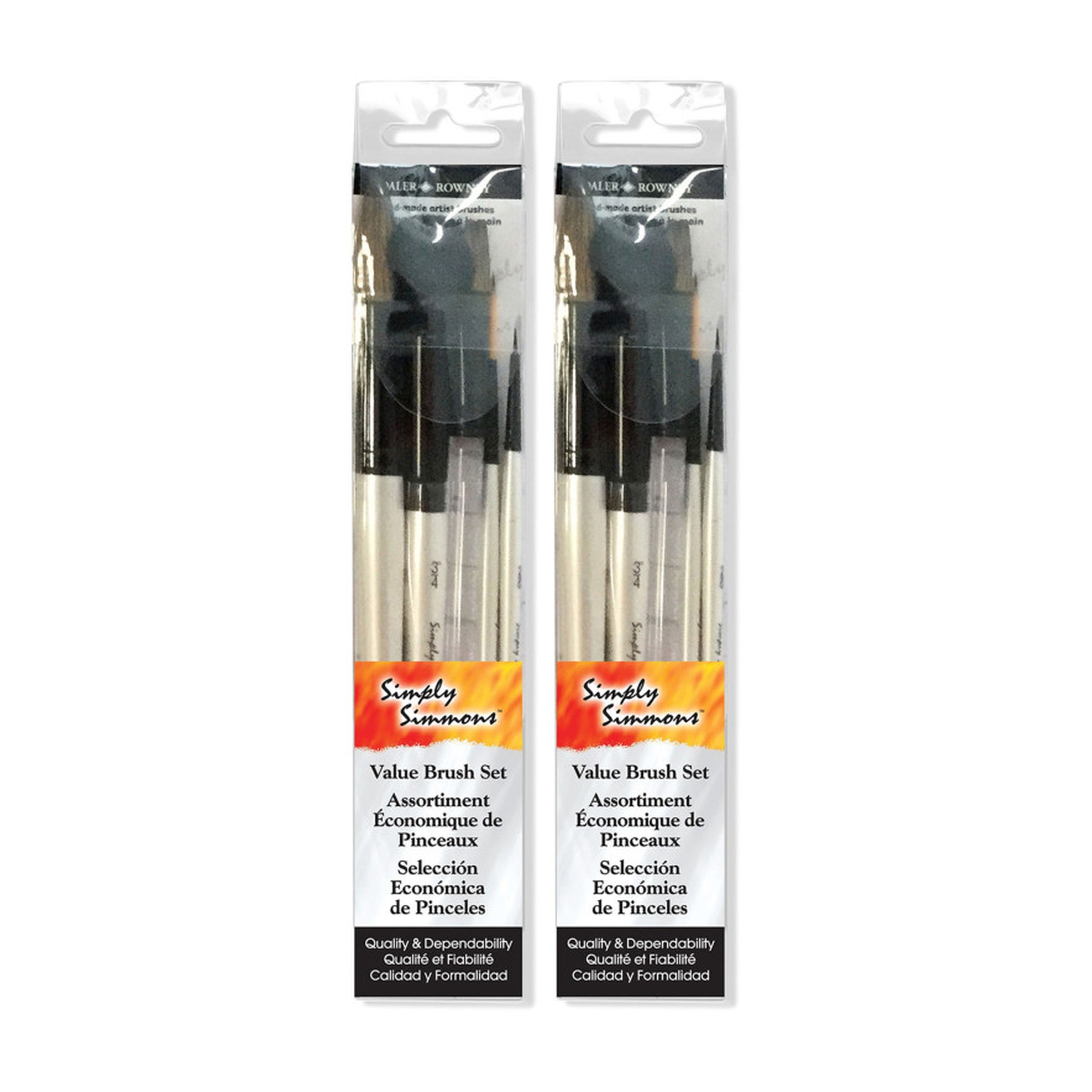 White Short-Handle Watercolor Brush Set, 10 Brushes
