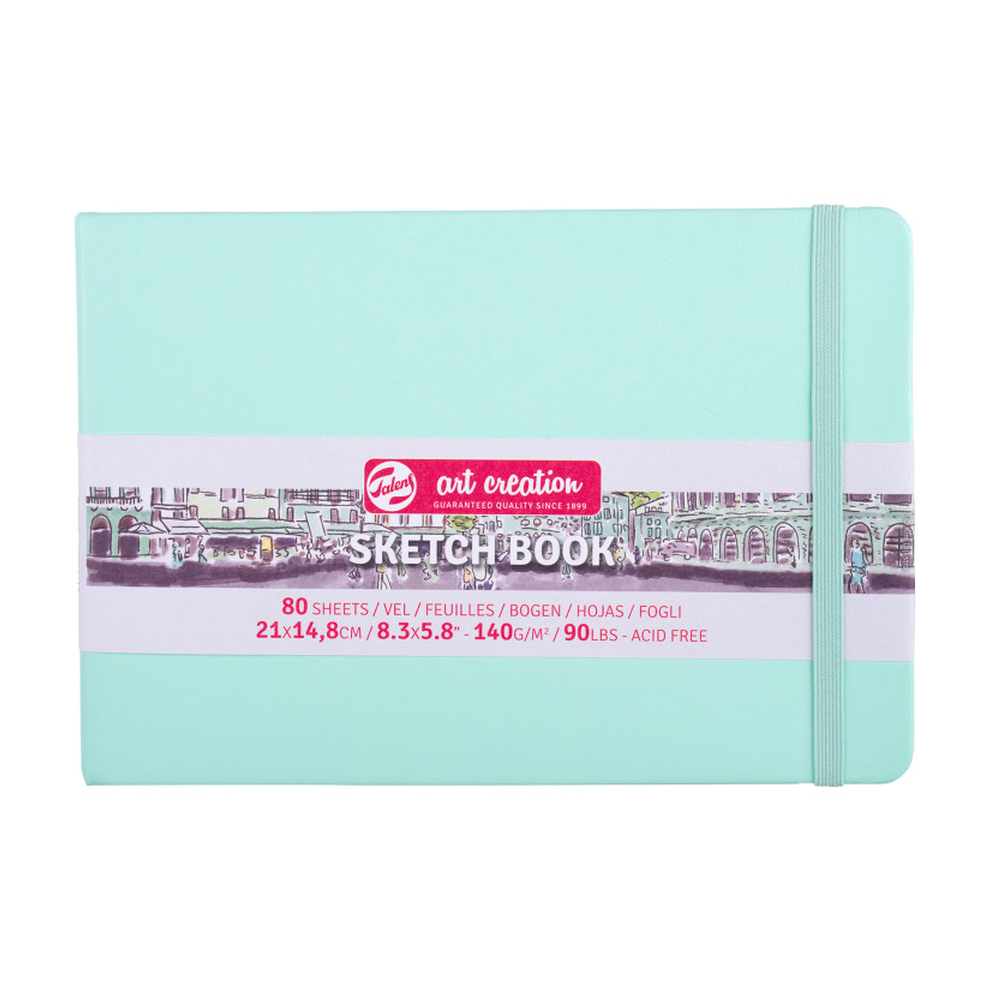 A5 Hardbound Sketchbook, 80 Sheets, Fresh Mint Cover